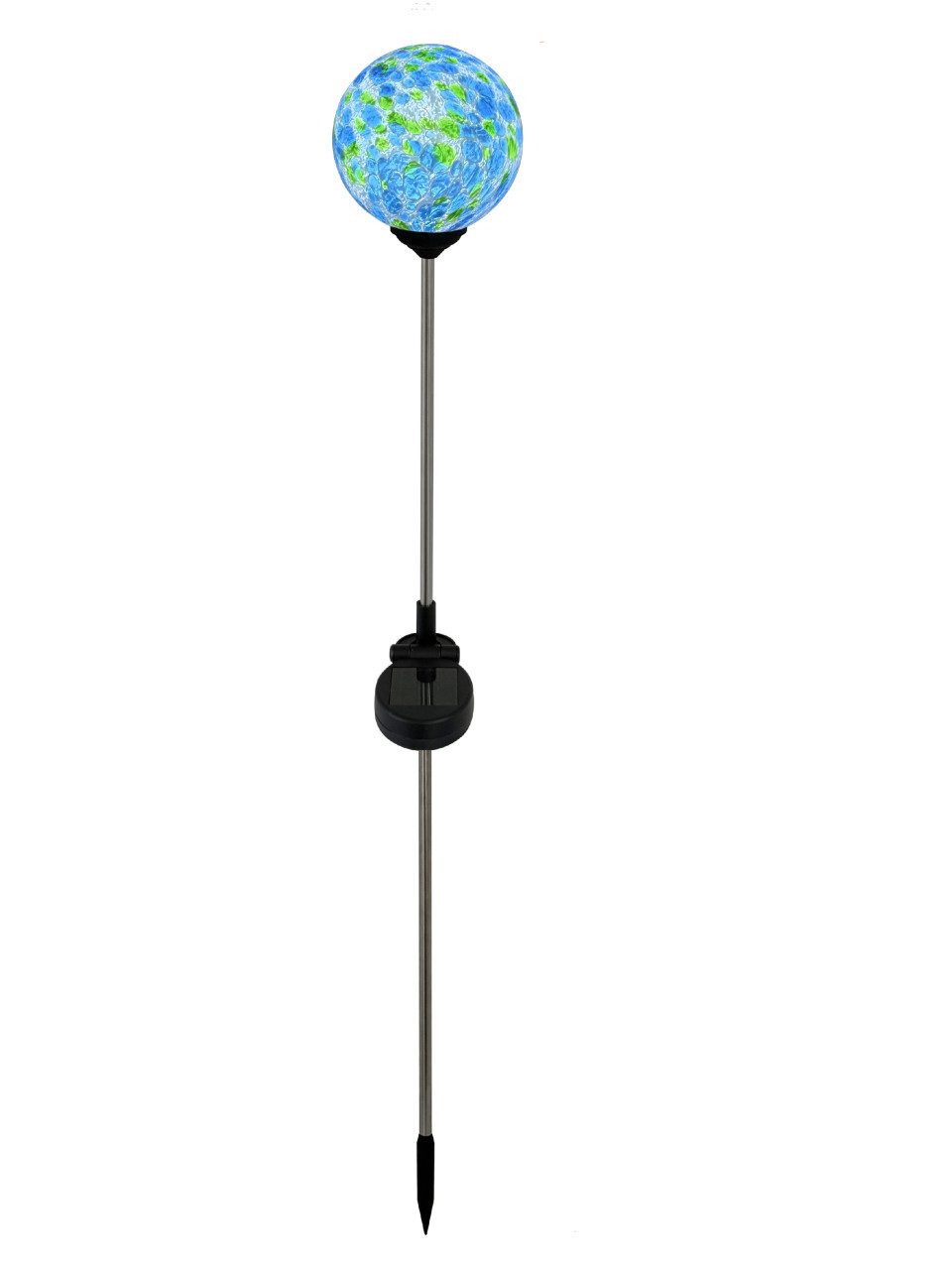 Dapo Außen-Stehlampe Dapo LED Solarleuchte Glaskugel mit Erdspieß weiß