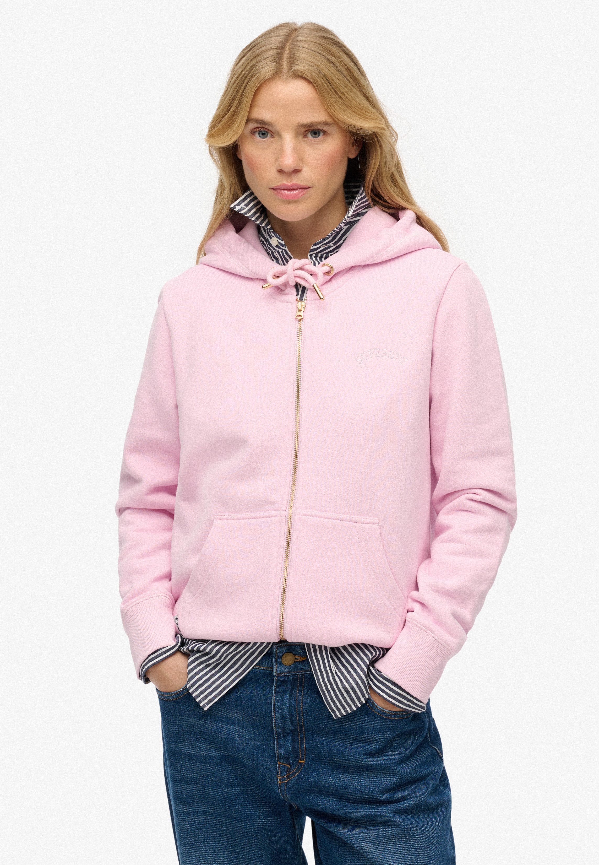 Superdry Kapuzensweatjacke Essential Logo Ziphood Hb Mit Logostickerei günstig online kaufen