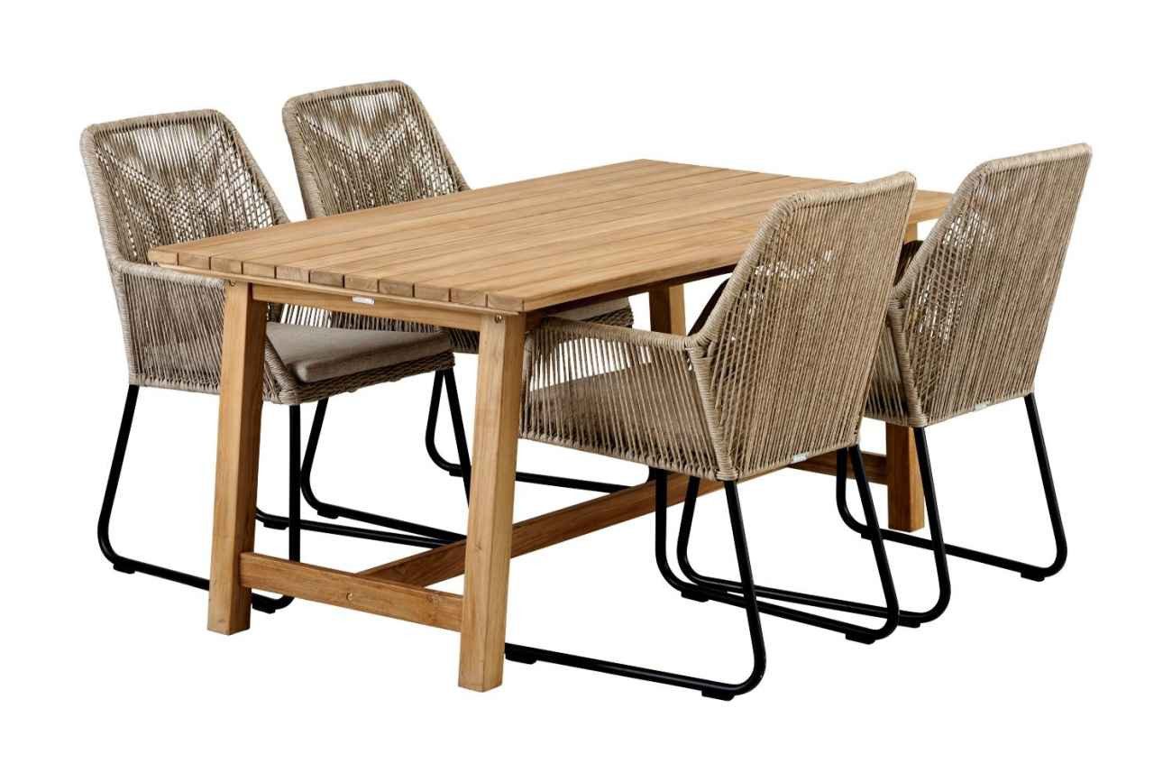 Brafab Esstisch Keros aus Teakholz, 160x90 cm, Geeignet für 4-6 Personen
