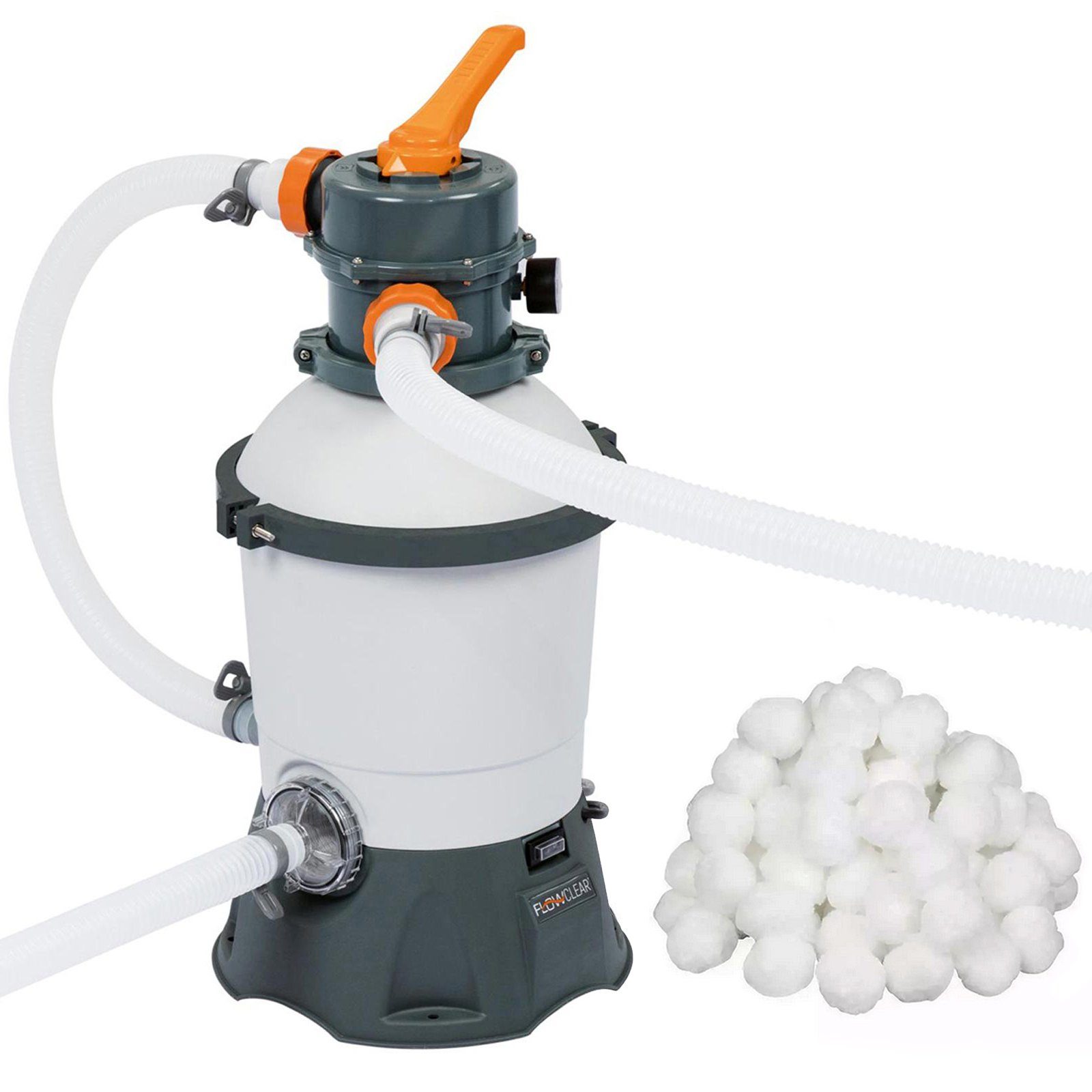 Bestway Sandfilteranlage Flowclear Profi Pool Sandfilteranlage 3028 l/h 800 gal mit Filterbälle