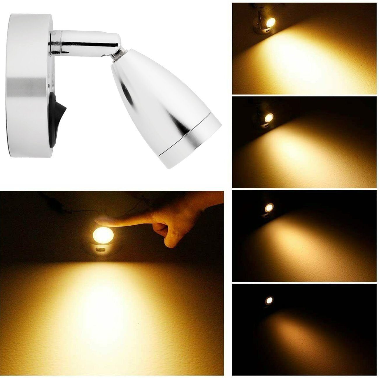 LETGOSPT Wandleuchte 2 x LED Leselampe günstig online kaufen