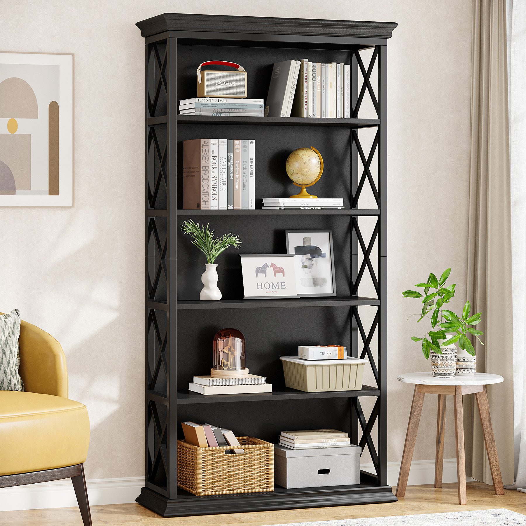 Tribesigns Bücherregal 180cm Standregal, 6-stöckiges regal günstig online kaufen