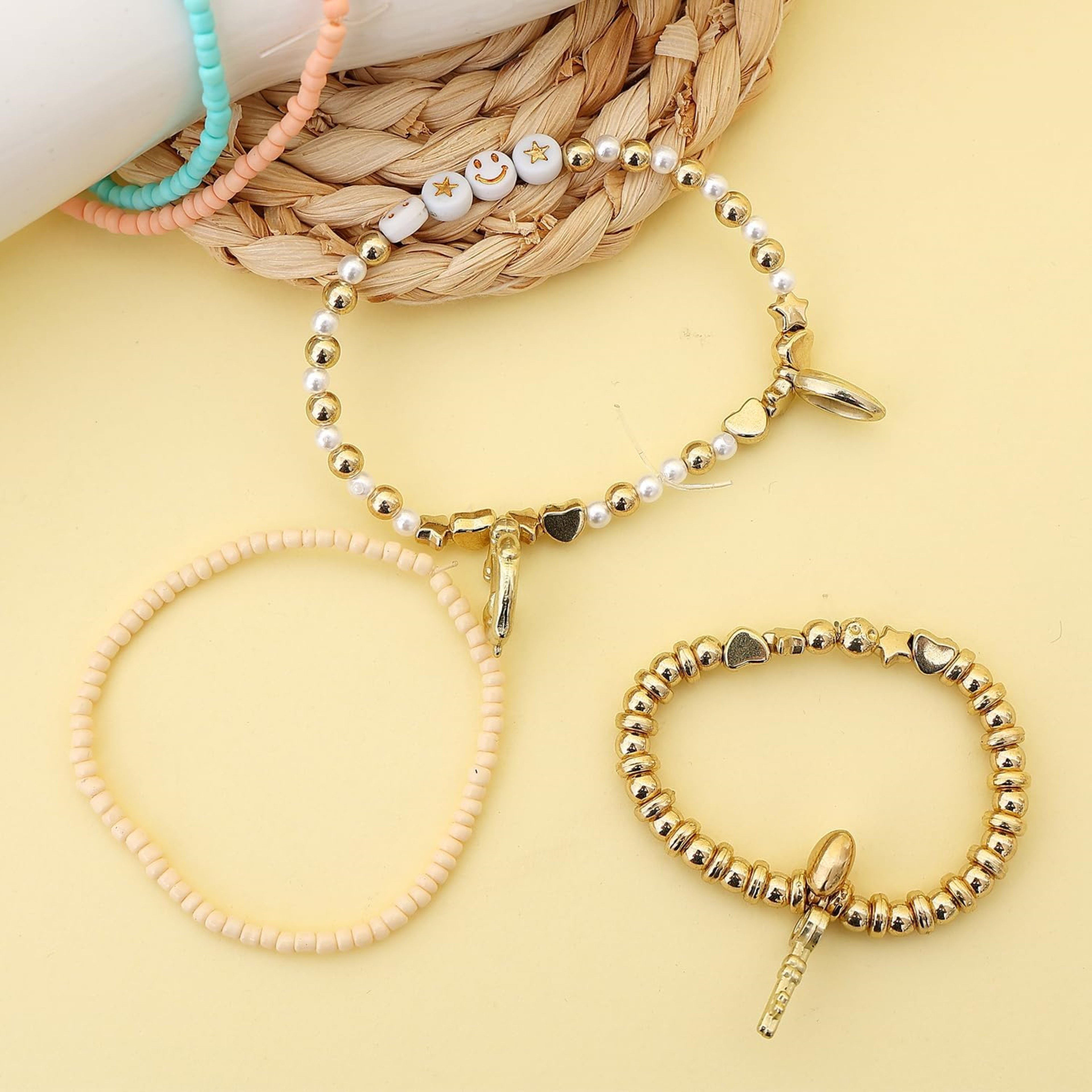SUOOMAC Perlenarmband Set DIY Schmuckset Perlen Set 3mm (DIY Perlen Schmuckset, Komplettset mit Zubehör, 12000-tlg., 12000 Perlen + 300 Buchstabenperlen & diver – Bild 5 von 5