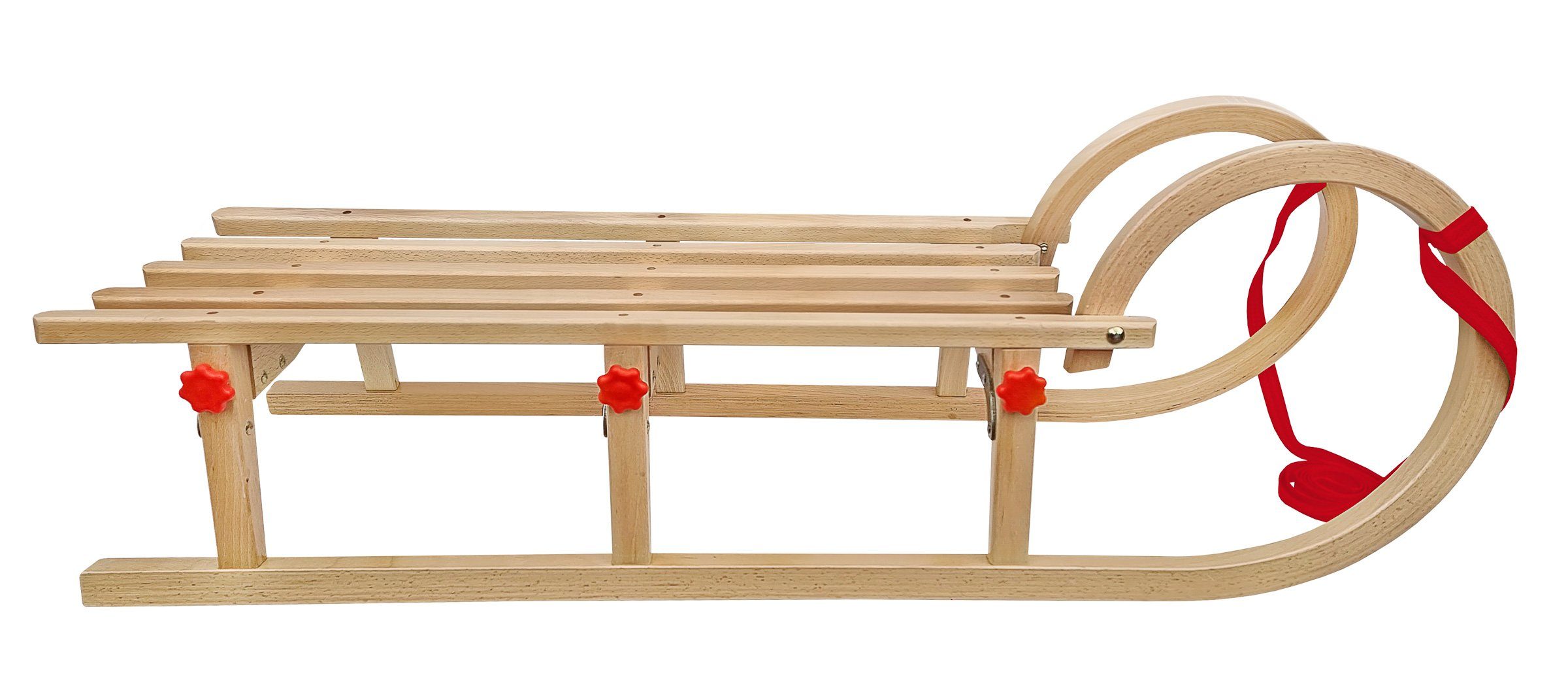 ERST-HOLZ Schlitten Rodelschlitten Rodel Schlitten aus Holz 110 (ohne Zubehör), V-21-110 - mittlerer Schlitten 110 cm- mit wählbarem Zubehör