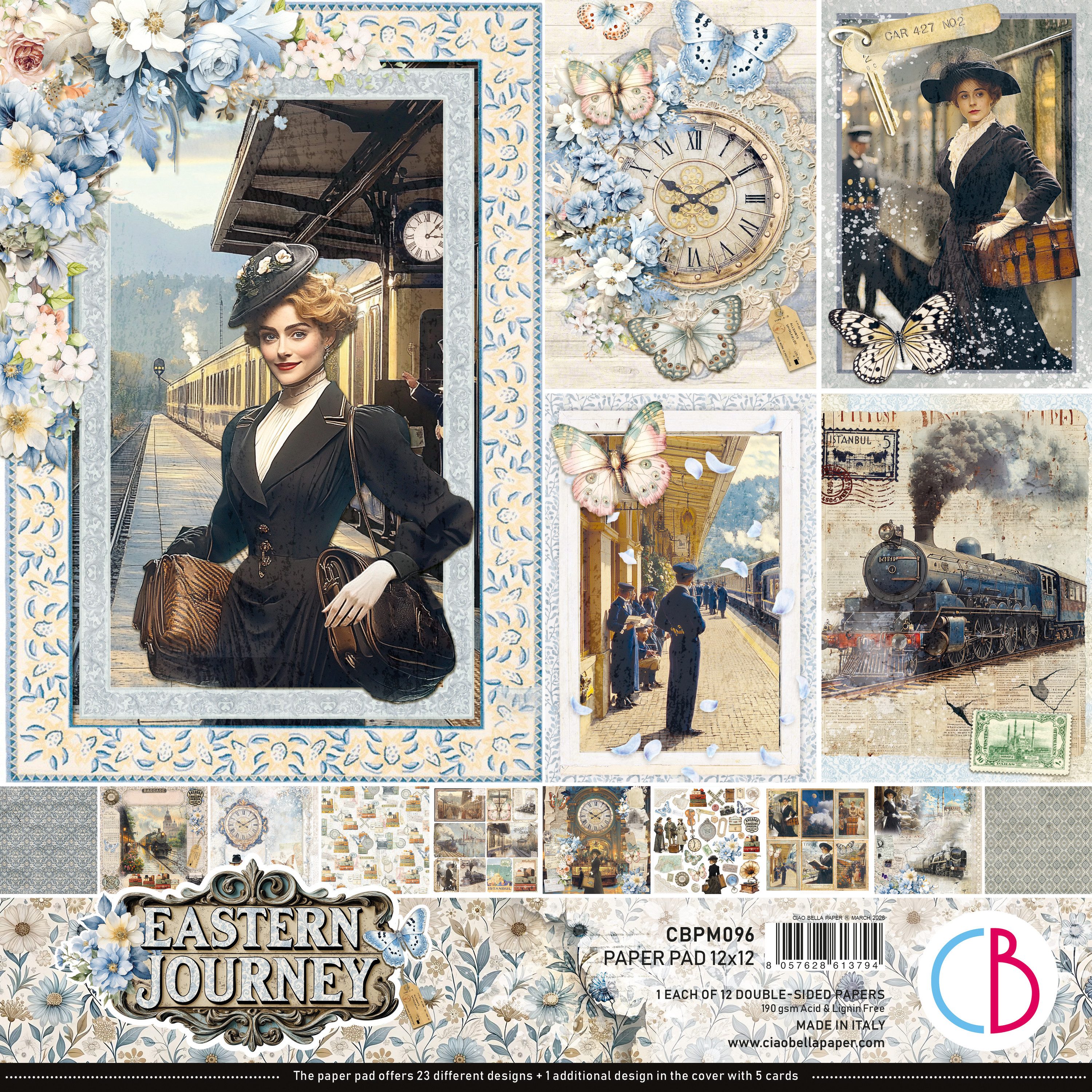 Ciao Bella Motivpapier Scrapbook-Papier "Eastern Journey", 12 Bogen