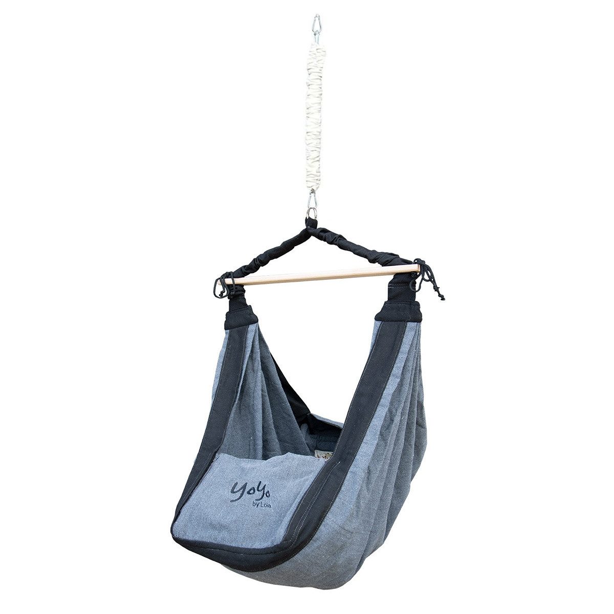 Lola Hängematten Hängematte Lola Babyhängematte Babywiege YoYo BIG noire Set und Feder