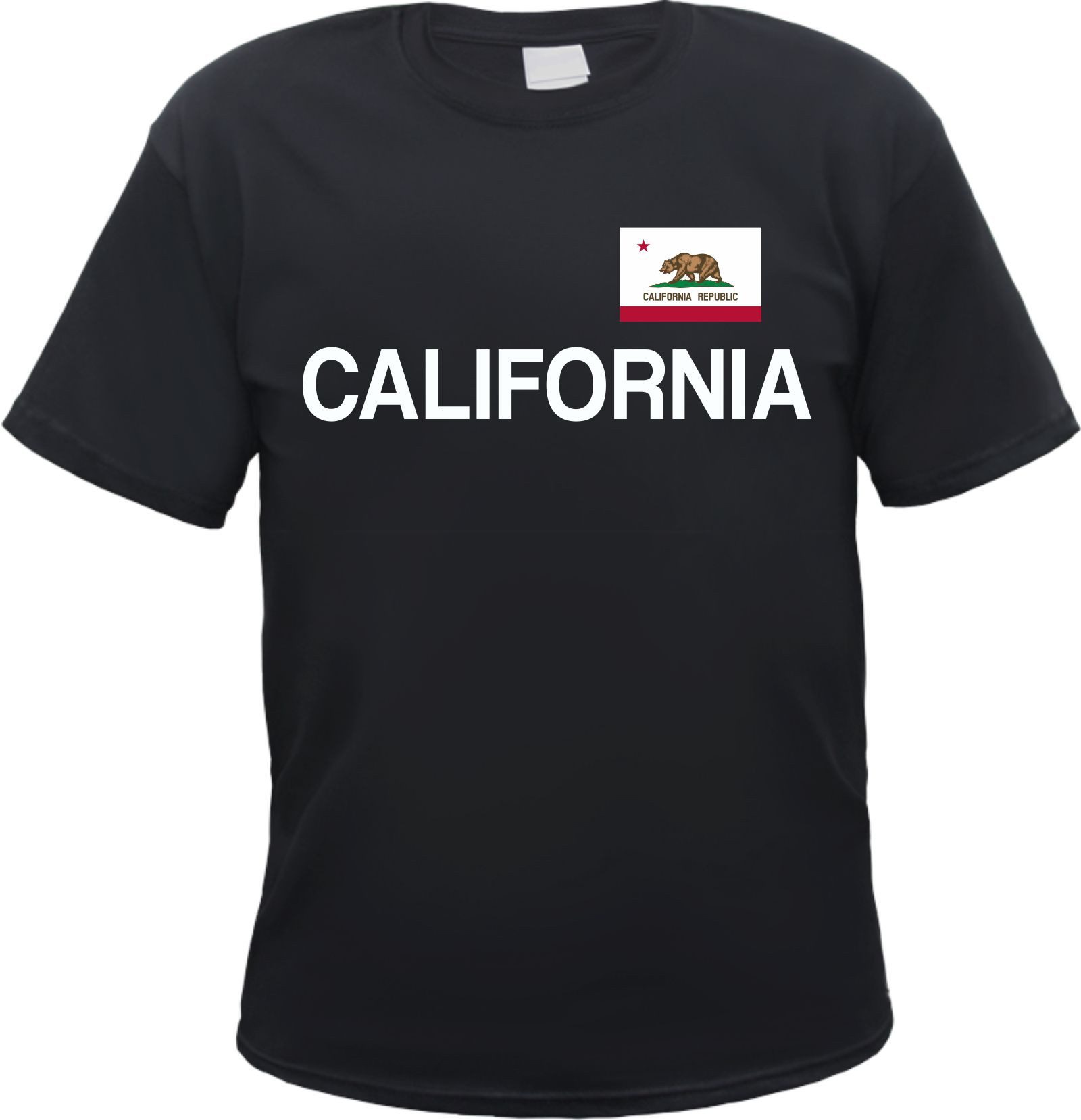 HB-Druck T-Shirt California Herren Shirt - Blockschrift mit Flagge - Kalifornien aus 100% Baumwolle mit strapazierfähigem Aufdruck