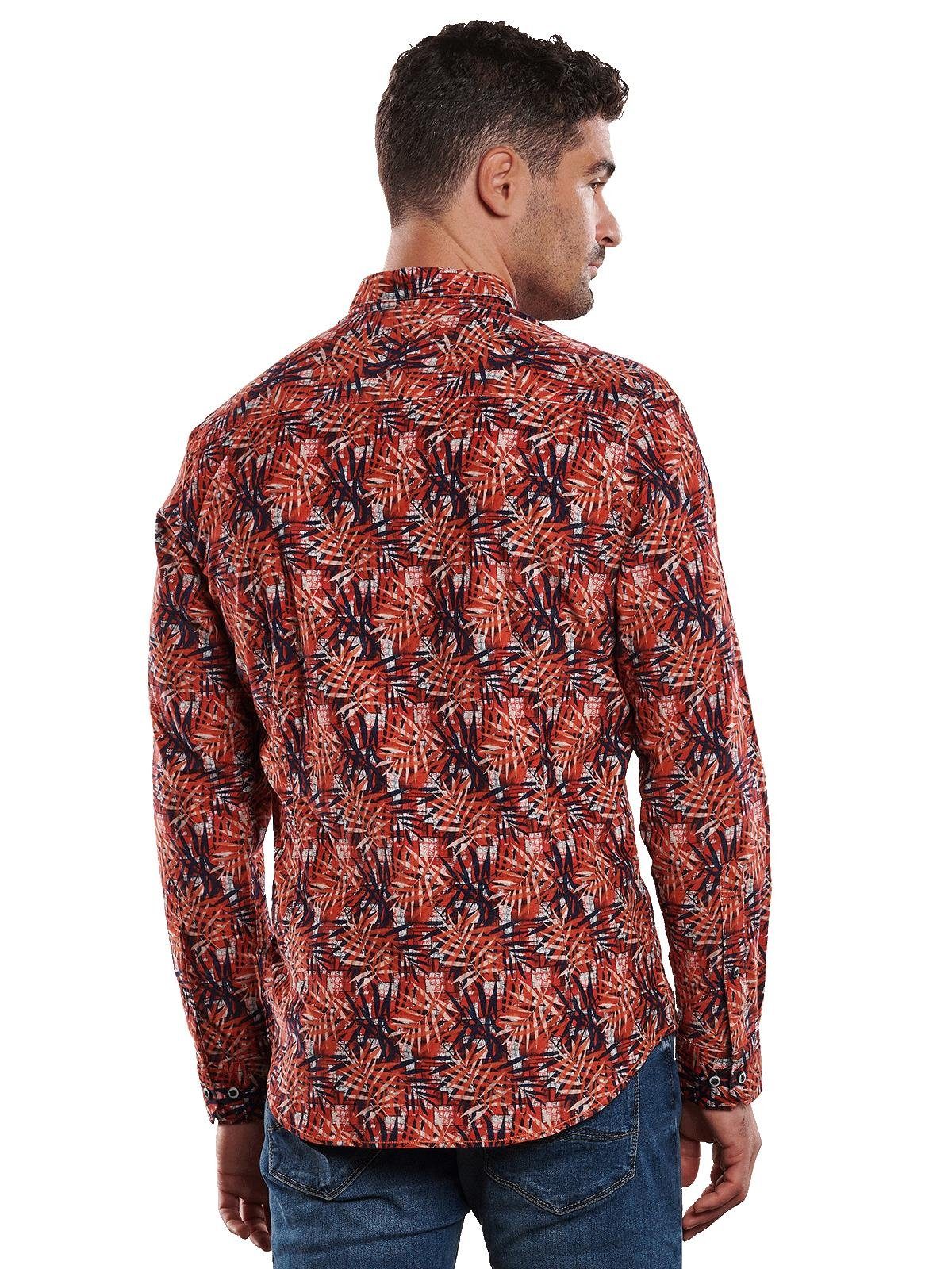 Herren Hemden Engbers Langarmhemd Langarm-Hemd mit floralem Print