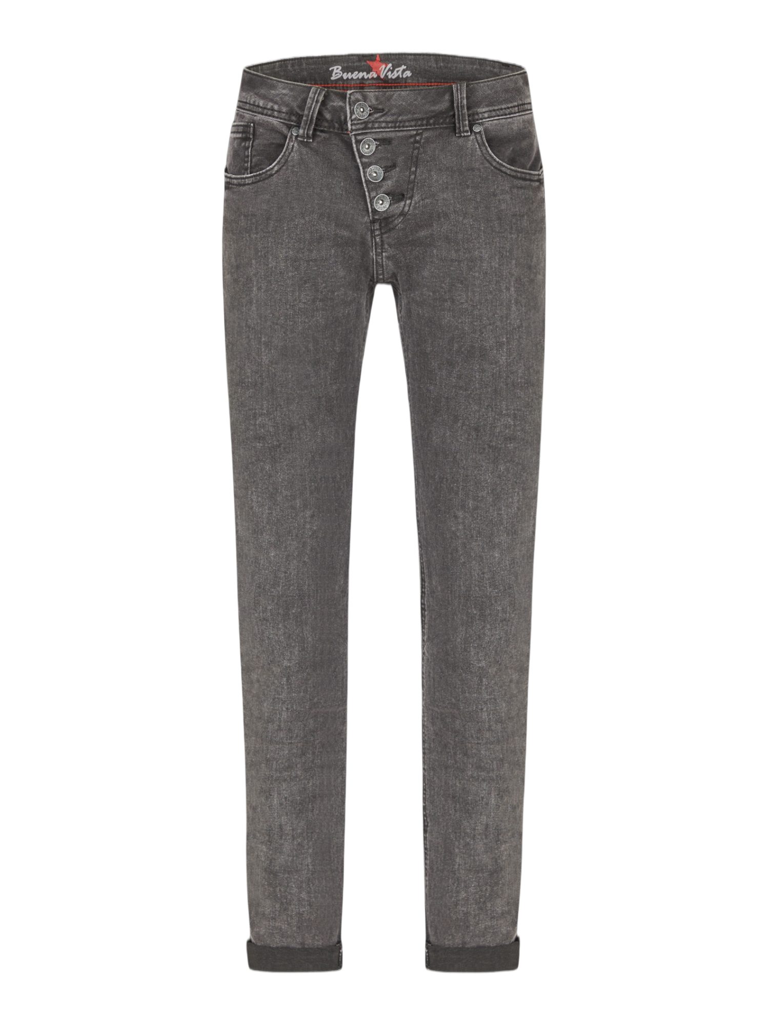 Buena Vista Stoffhose grau, Casual, Baumwolle, Unifarben, Slim Fit, Mittel