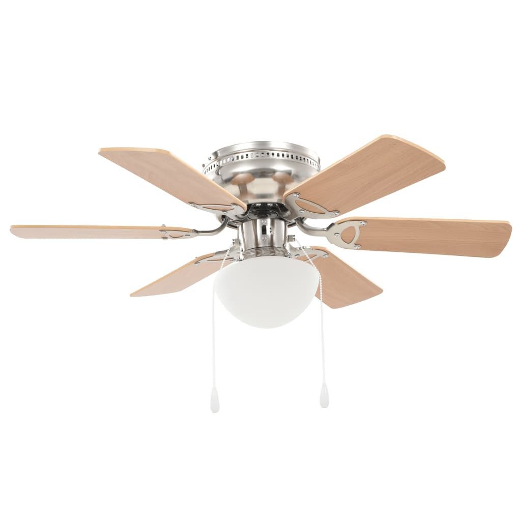vidaXL Deckenventilator 82 cm Dekorativer Deckenventilator mit Leuchtmittel 82 cm Hellbraun