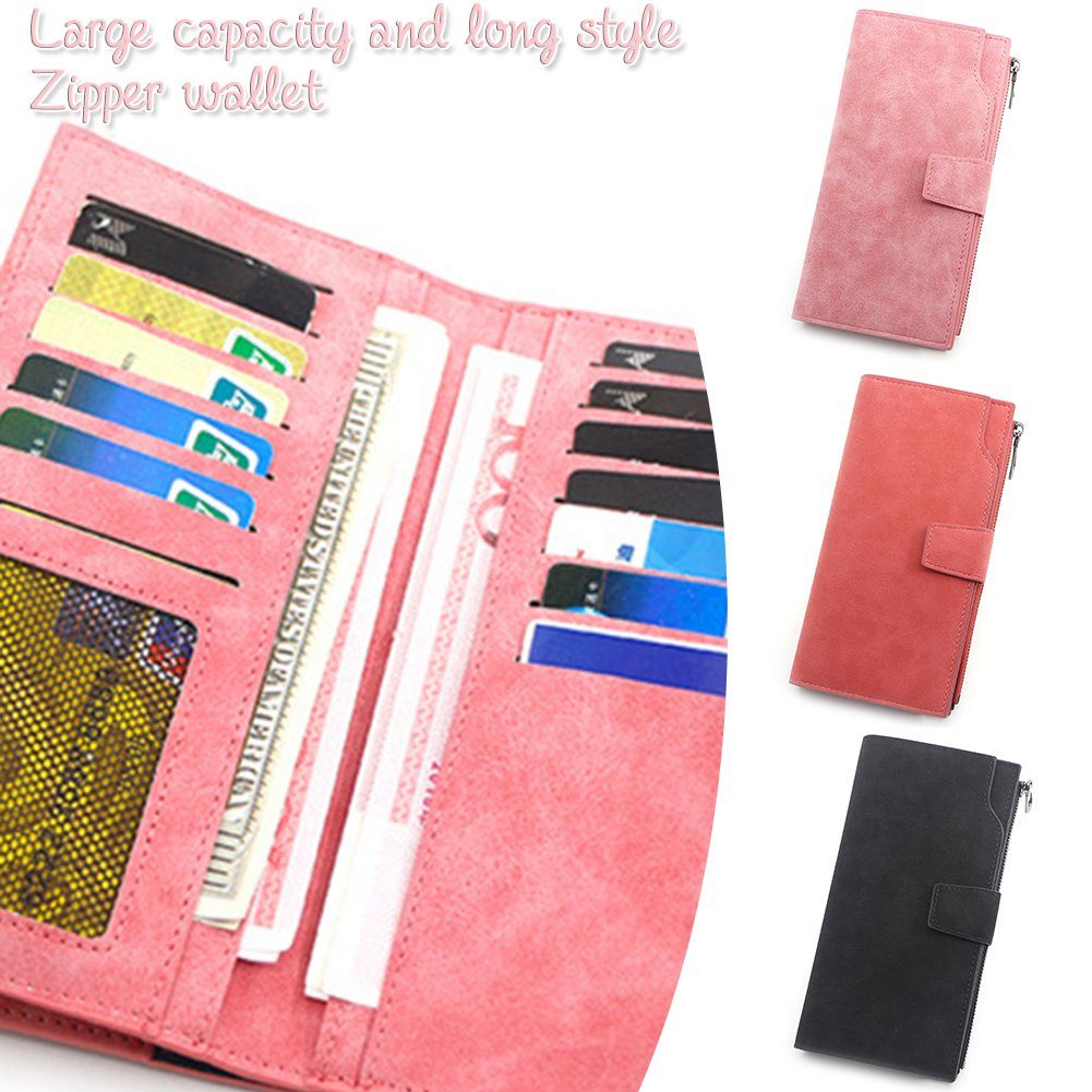 Multifunktionale m009 Wallet Frosted Long pink Reißverschluss, Für Geldbörse Damen Mit Blusmart