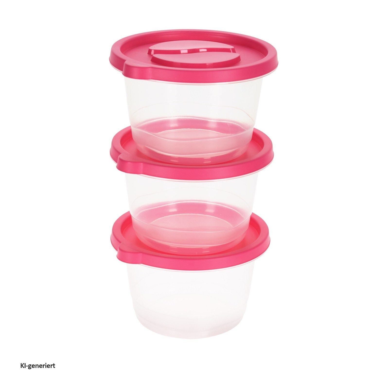 Neuetischkultur Vorratsdose Vorratsdosen-Set, 3-teilig pink, Kunststoff, (Set, 3-tlg., 3 Vorratsdosen), Aufbewahrungsdose Lebensmitteldose Lebensmittelbox Frischhaltedose