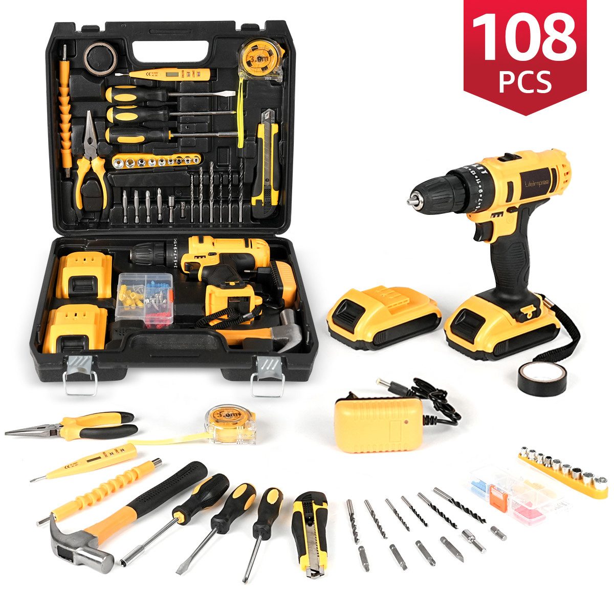 LifeImpree Akku-Bohrschrauber 21V Akkuschrauber Set, Akkubohrer günstig online kaufen