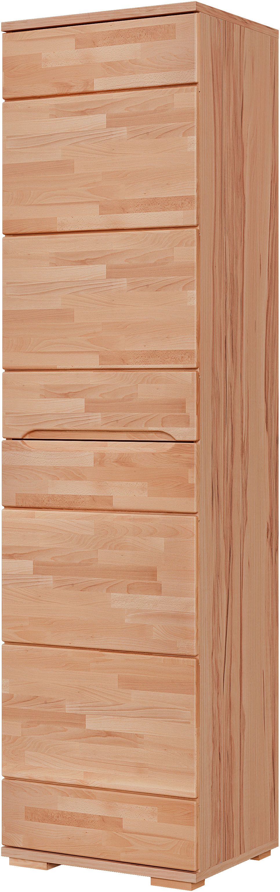 Home affaire Schuhschrank VETRO Mehrzweckschrank, 7 Fächer, Türen L/R montierbar, Griffmulden Kernbuche B/T/H: 50/40/190cm, Fronten aus Massivholz