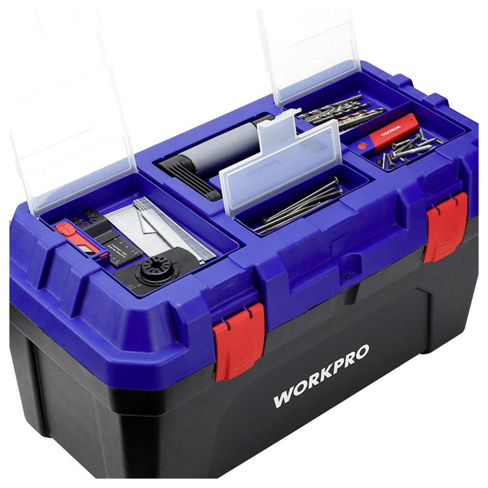 WorkPro Werkzeugbox WorkPro WP283003 572 x 300 x 295 mm Werkzeugkasten unbestückt Blau, S