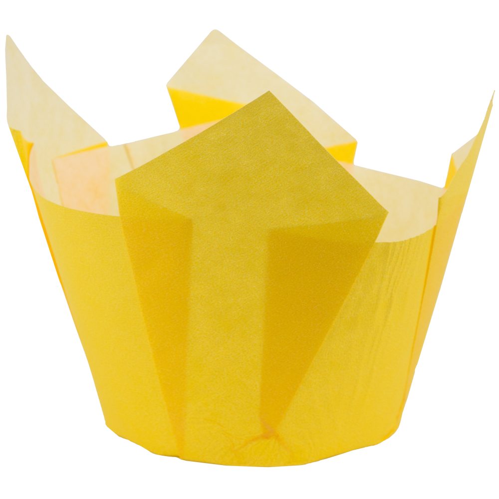 Demmler Muffinform Muffin-Tulip-Wraps gelb - 24 Stück -, zum stilvollen Anrichten von Muffins und Cupcakes - Made in Germany
