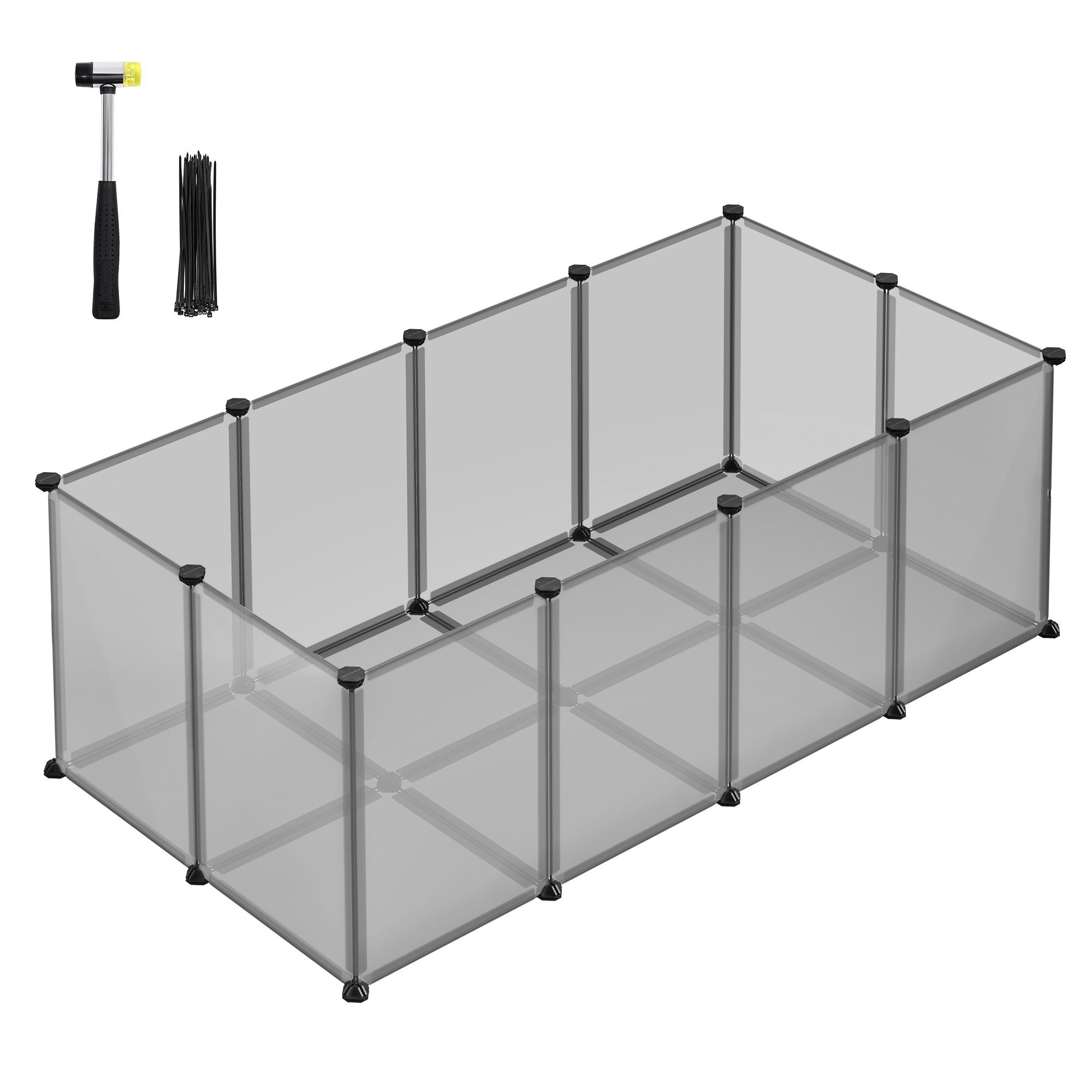 SONGMICS Kleintierkäfig, L-XXL, Freigehege, mit Bodenplatten, 20 Platten, D günstig online kaufen