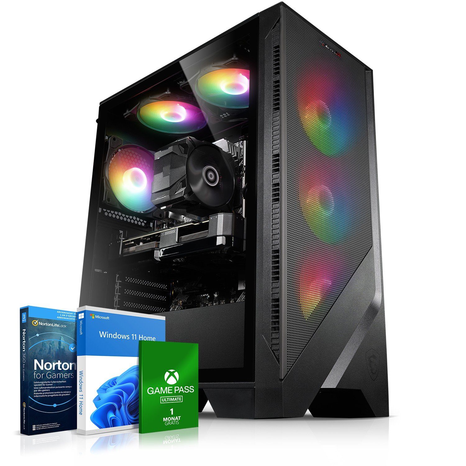 Kiebel Allround Gaming-PC (AMD Ryzen 5 AMD Ryzen 5 4600G, Radeon, 16 GB RAM,  500 GB SSD, Luftkühlung, ARGB-Beleuchtung)