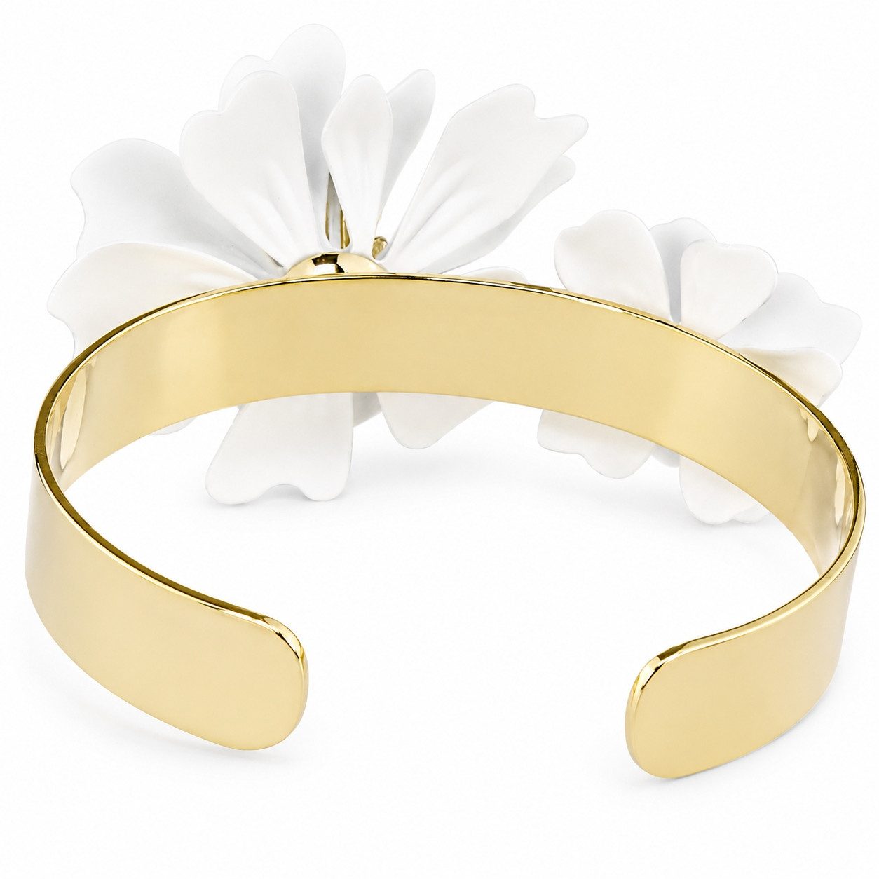 LUISIA® Armreif Armspange "Nelia" mit Blumen (inkl. Schmuckbox), 16 Karat vergoldet