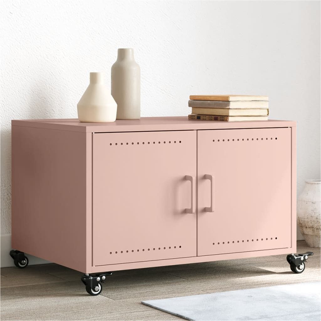 vidaXL Couchtisch Couchtisch Rosa 68x50x43,5 cm Stahl (1-St)