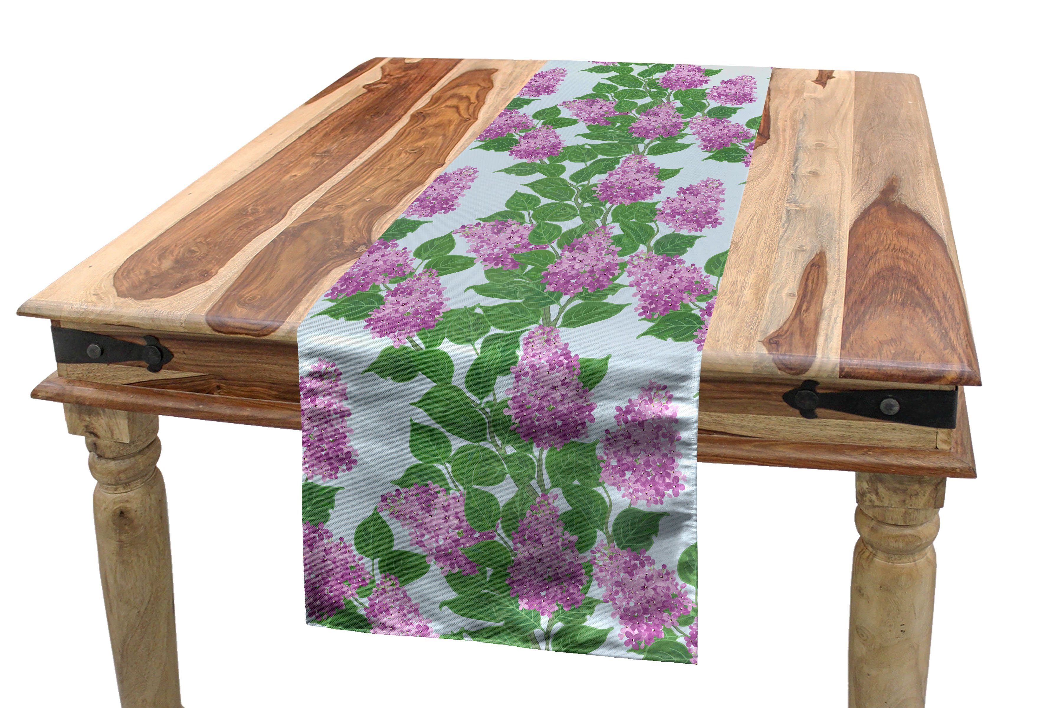 Abakuhaus Tischläufer Esszimmer Küche Rechteckiger Dekorativer Tischläufer, Lila Sträuße aus frischen Blumen