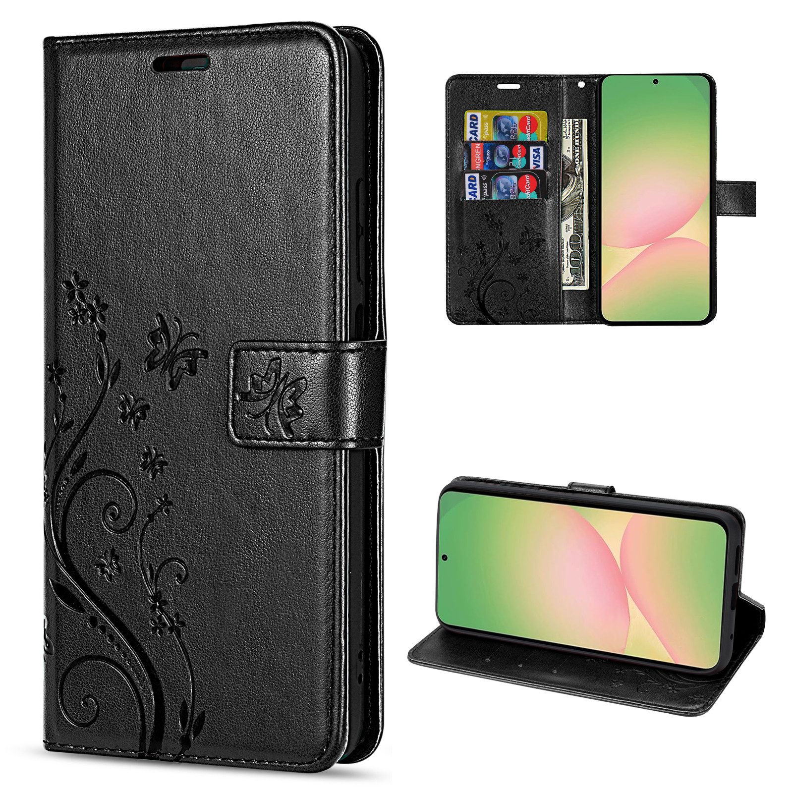 betterfon Handyhülle Handytasche für Samsung Galaxy A56 Handyhülle Klapphülle, Bookstyle-Hülle: Magnetverschluss 3 Kartenfächer & Standfunktion