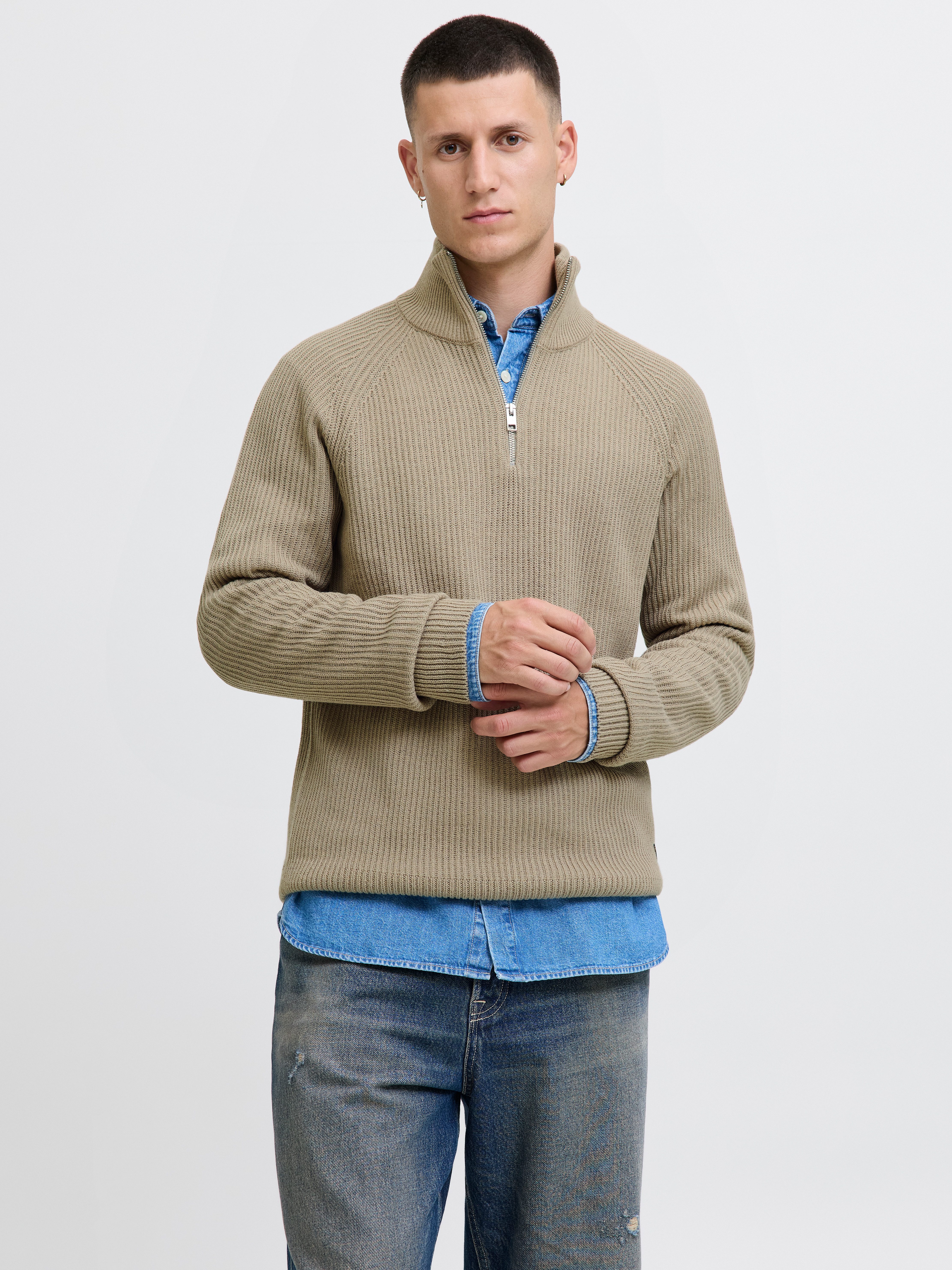 Jack & Jones Troyer JJPANNEL KNIT HALF ZIP AW25 günstig online kaufen