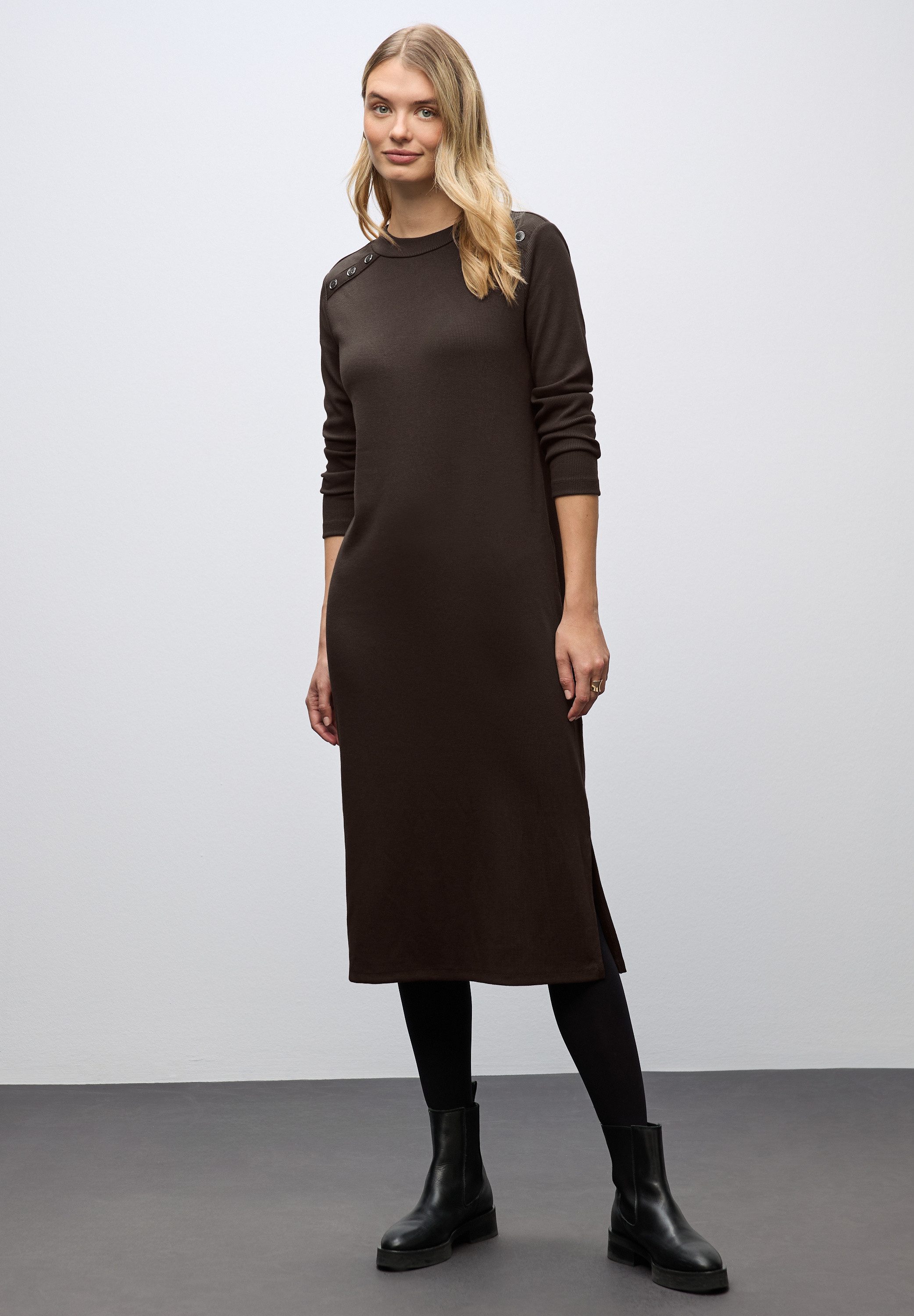 STREET ONE Midikleid in Unifarbe günstig online kaufen