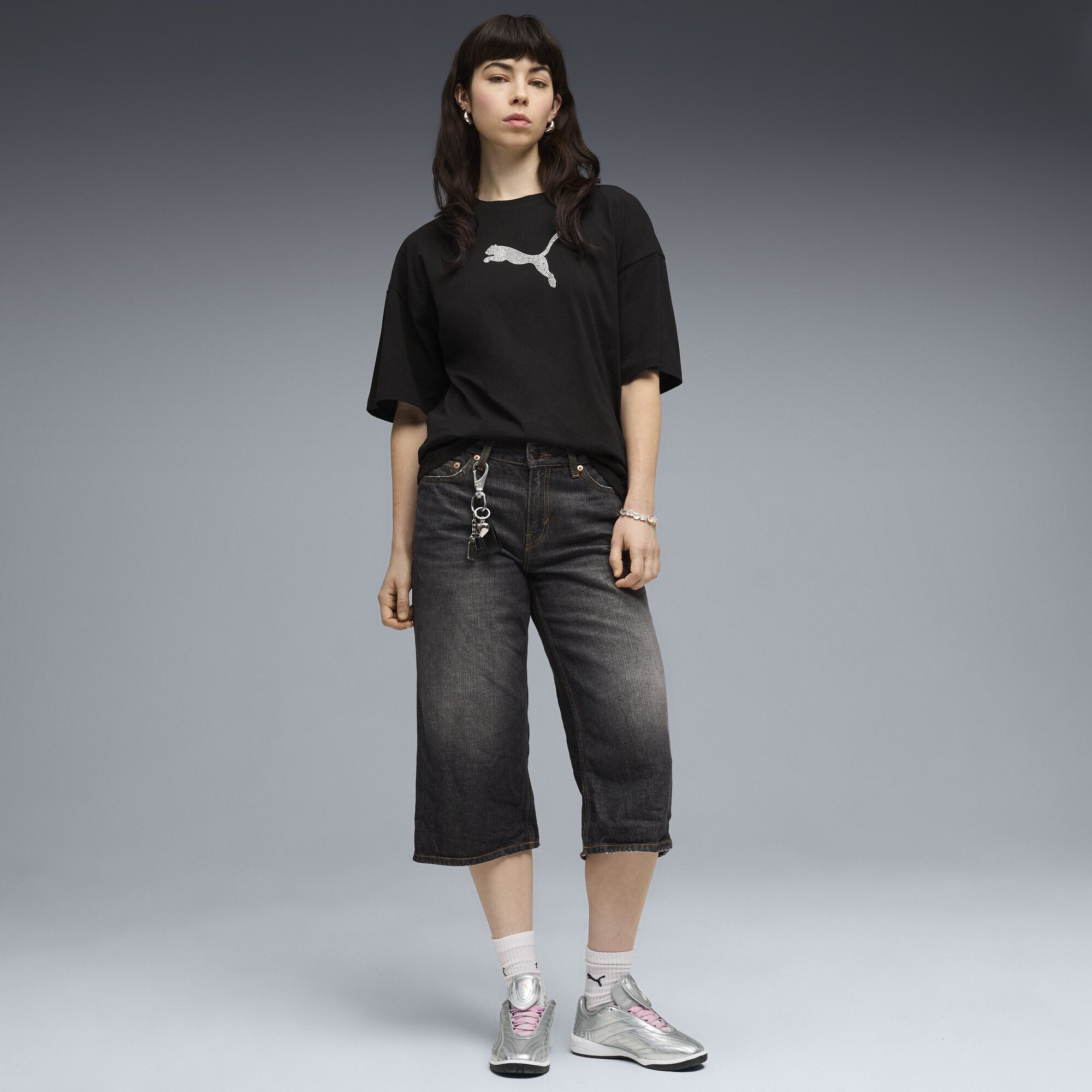 PUMA T-Shirt Essentials Graphics Bedazzled Oversized T-Shirt Damen – Bild 4 von 5