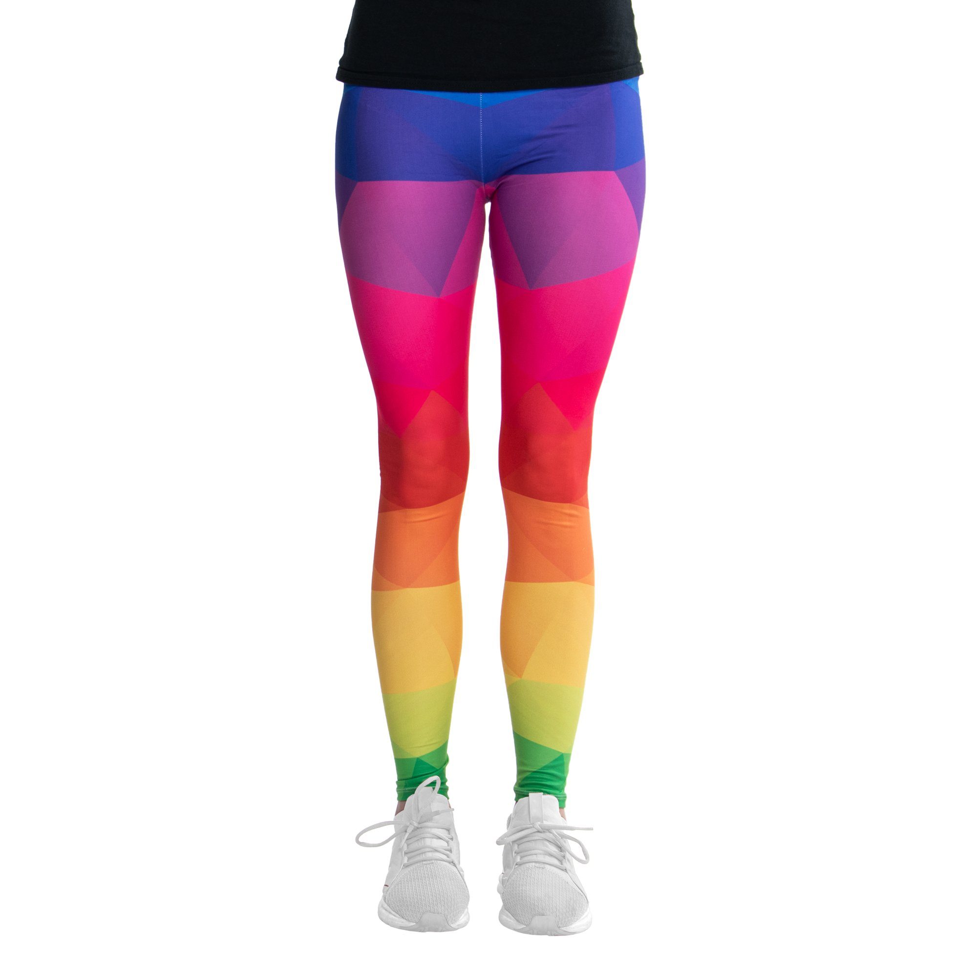 cosey Leggings Neon Line Leggings, 2 Größen (XS–S & M–L) (38/M bis 40/L) Bunte Dreiecke