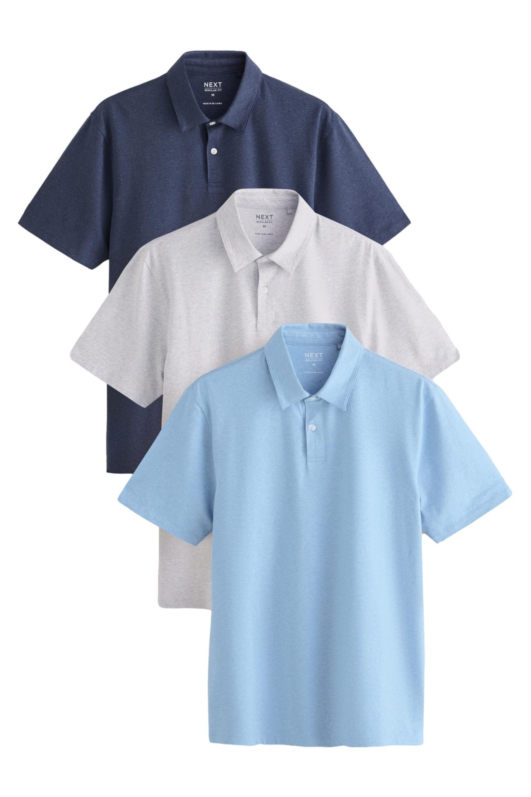 Poloshirt 3er-Pack Kurzarm-Poloshirts aus Jersey