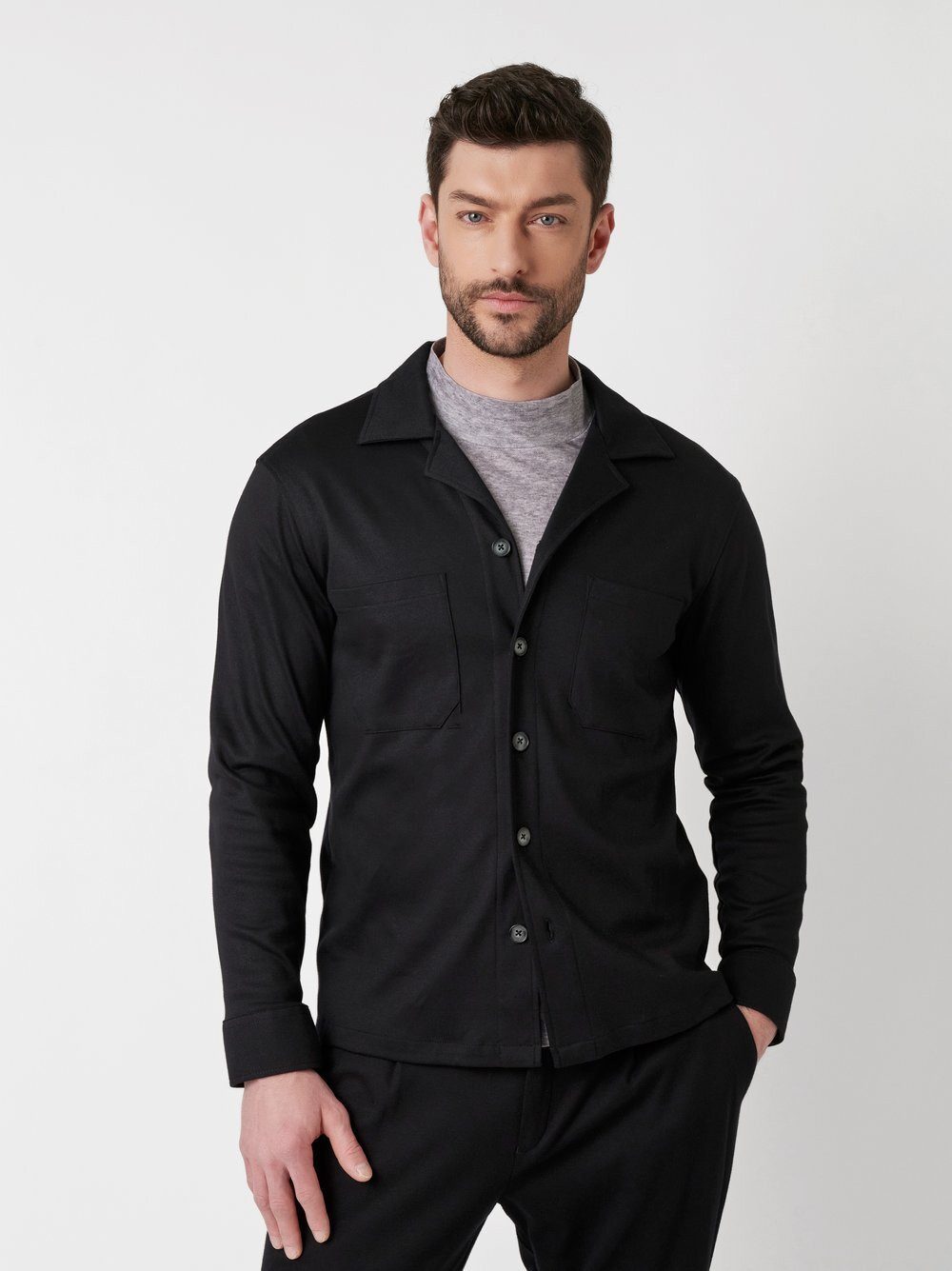 Langarmhemd Casual Overshirt Revers