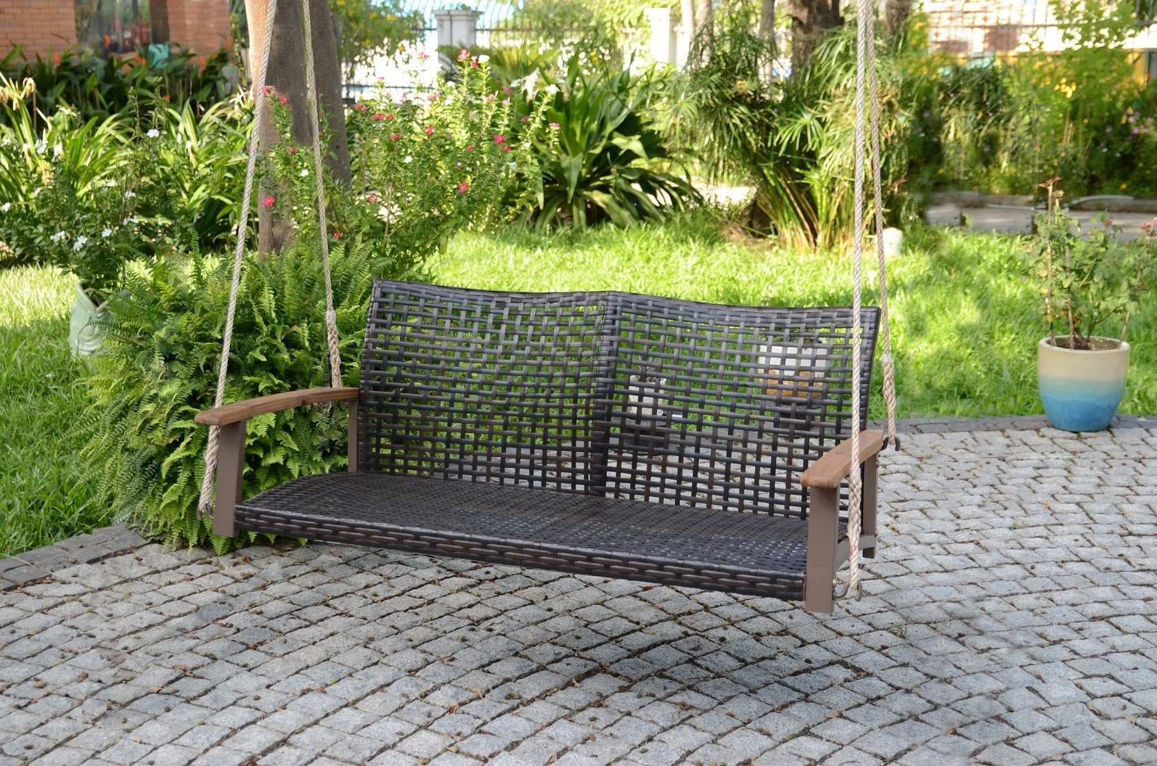 GartenHero Gartenbank Hängebank 180kg belastbar Gartenbank Sitzbank Gartenschaukel Schaukel
