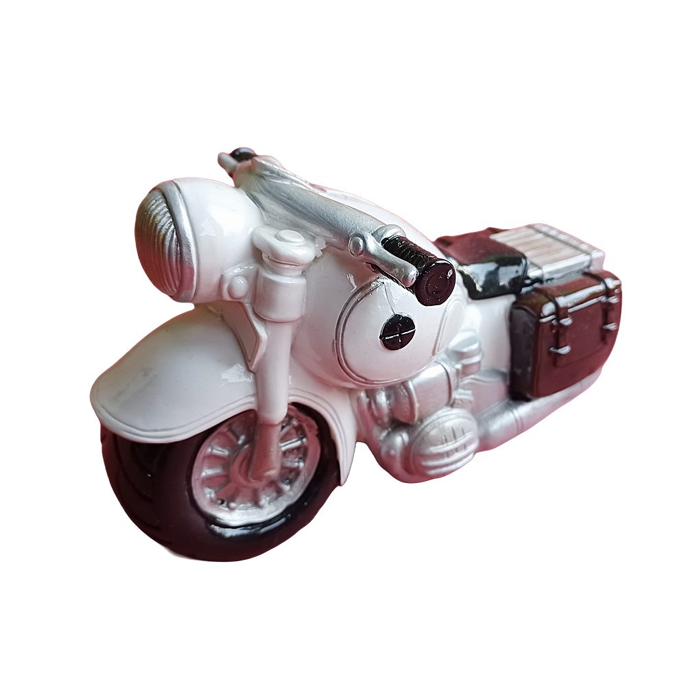Udo Schmidt Bremen...das Original Spardose MOTORRAD aus Resin Spritkasse Urlaubskasse, Retro-Motorrad mit "Chromteilen" und Satteltaschen