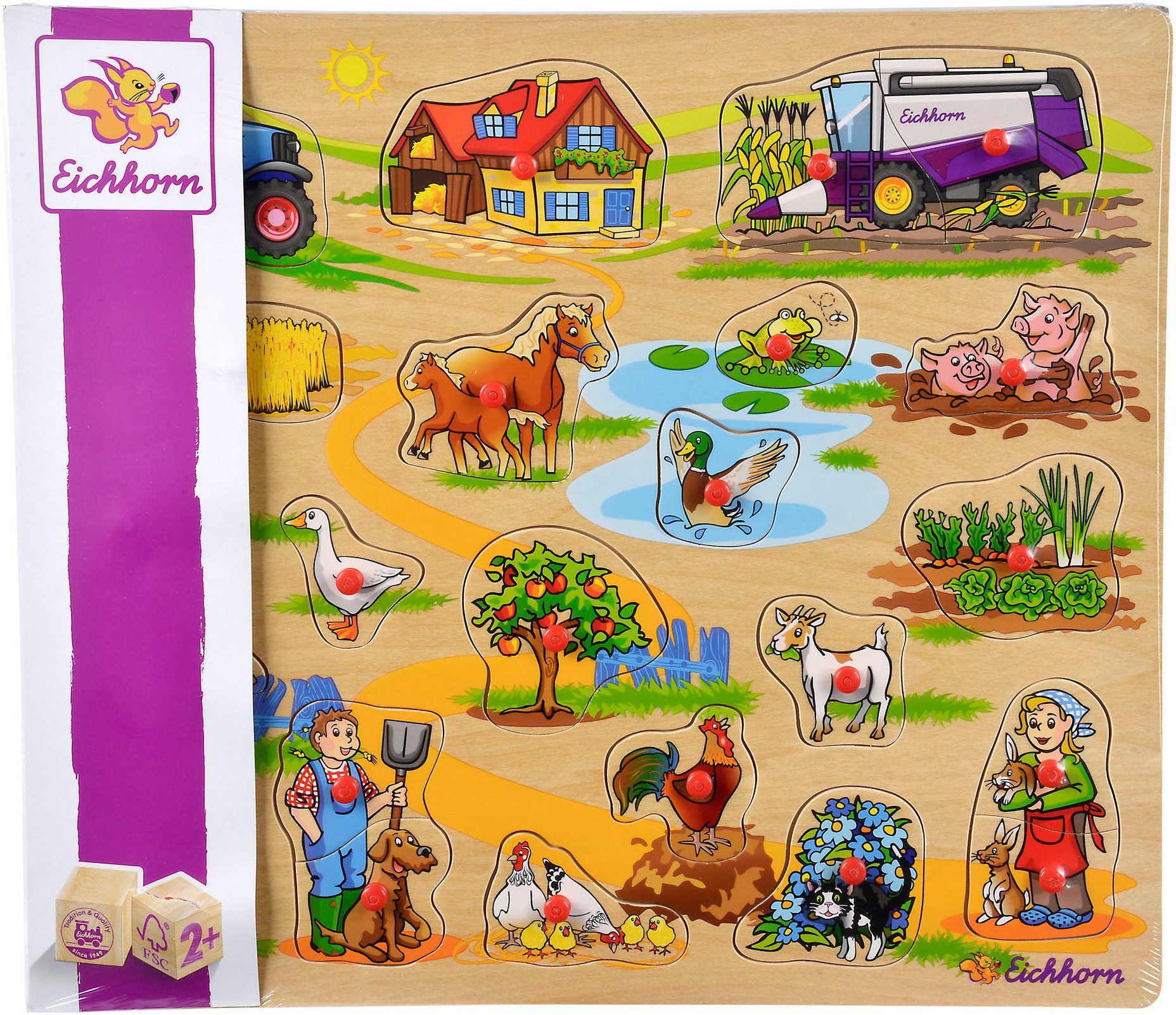 Eichhorn Steckpuzzle Bauernhof, 23 Puzzleteile, FSC® - schützt Wald günstig online kaufen