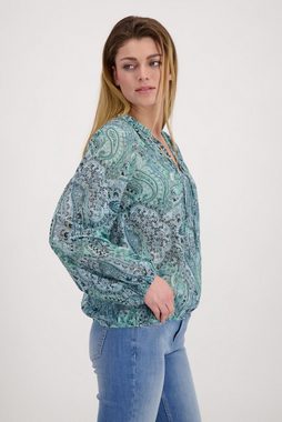 Monari Klassische Bluse Paisley Muster Bluse mit Gummizug