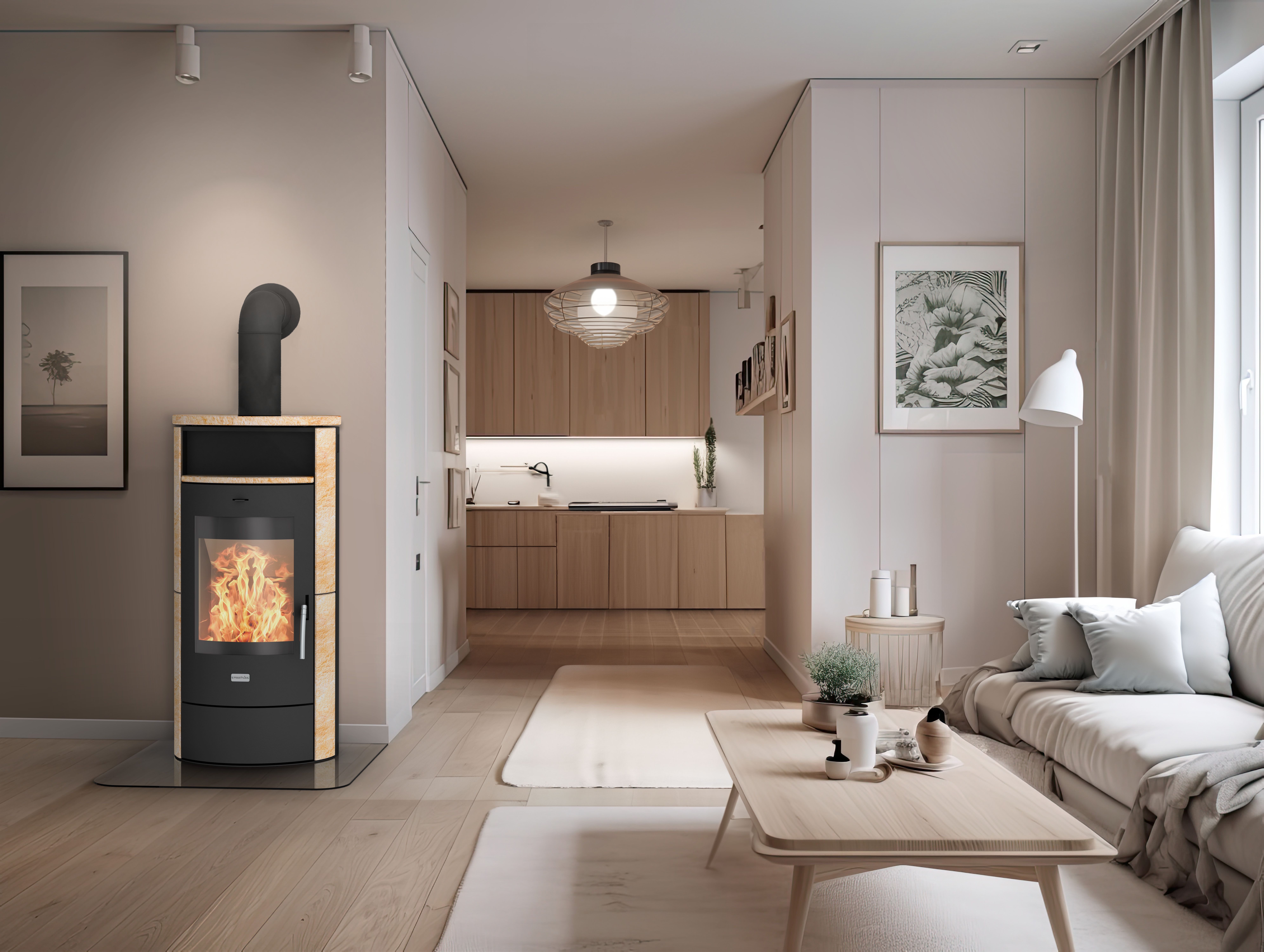 Heathus Kaminofen Piacenza Sandstein, 6 kW, günstig online kaufen