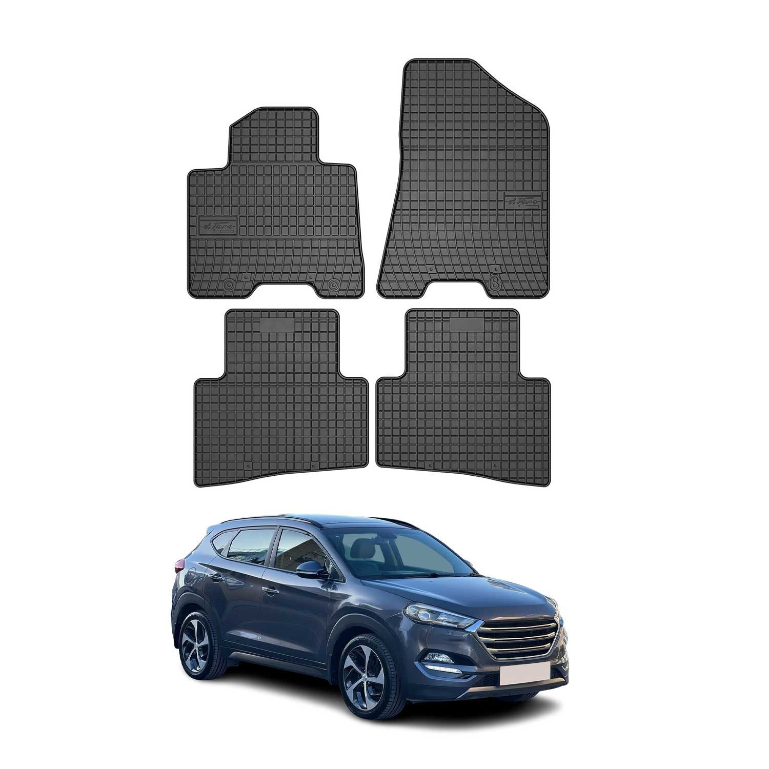 OMAC Auto-Fußmatten für Hyundai Tucson 2015-2020 Gummimatten Schwarz 4 tlg (4 St), für Hyundai Tucson 2015-2020 Hyundai Tucson 2015-2020, Antirutsch,Wasserfest,Einfache Installation
