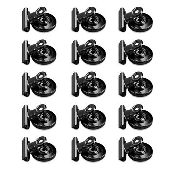 Navaris Magnet, Kühlschrank Clips Set - 15x Magnetclip Kühlschrankmagnete sehr stark mit Klammer - Deko für Küche Magnettafel Whiteboard