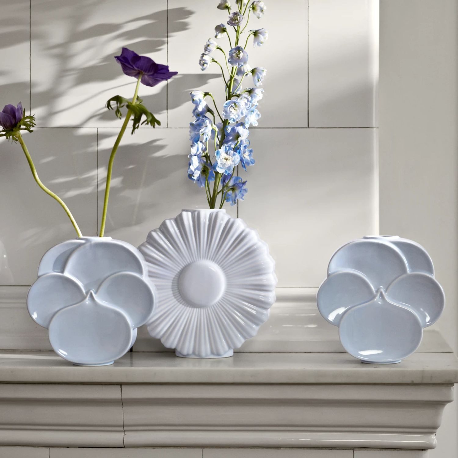 Lyngby Porcelæn Dekovase Flower Stiefmütterchen