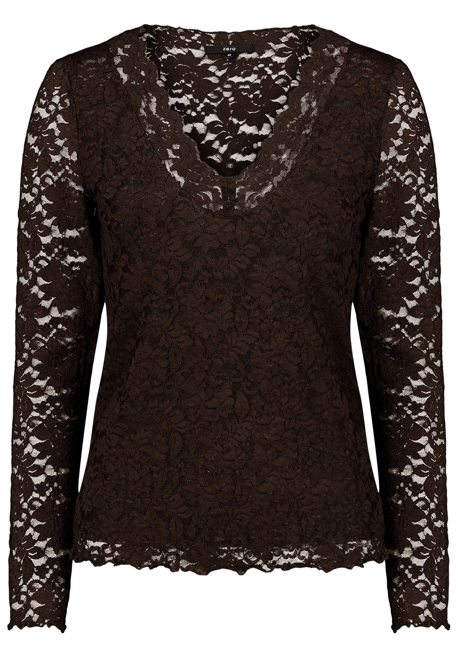 Zero Kurzarmshirt Damen unifarben (1-tlg) Spitze – Bild 5 von 5