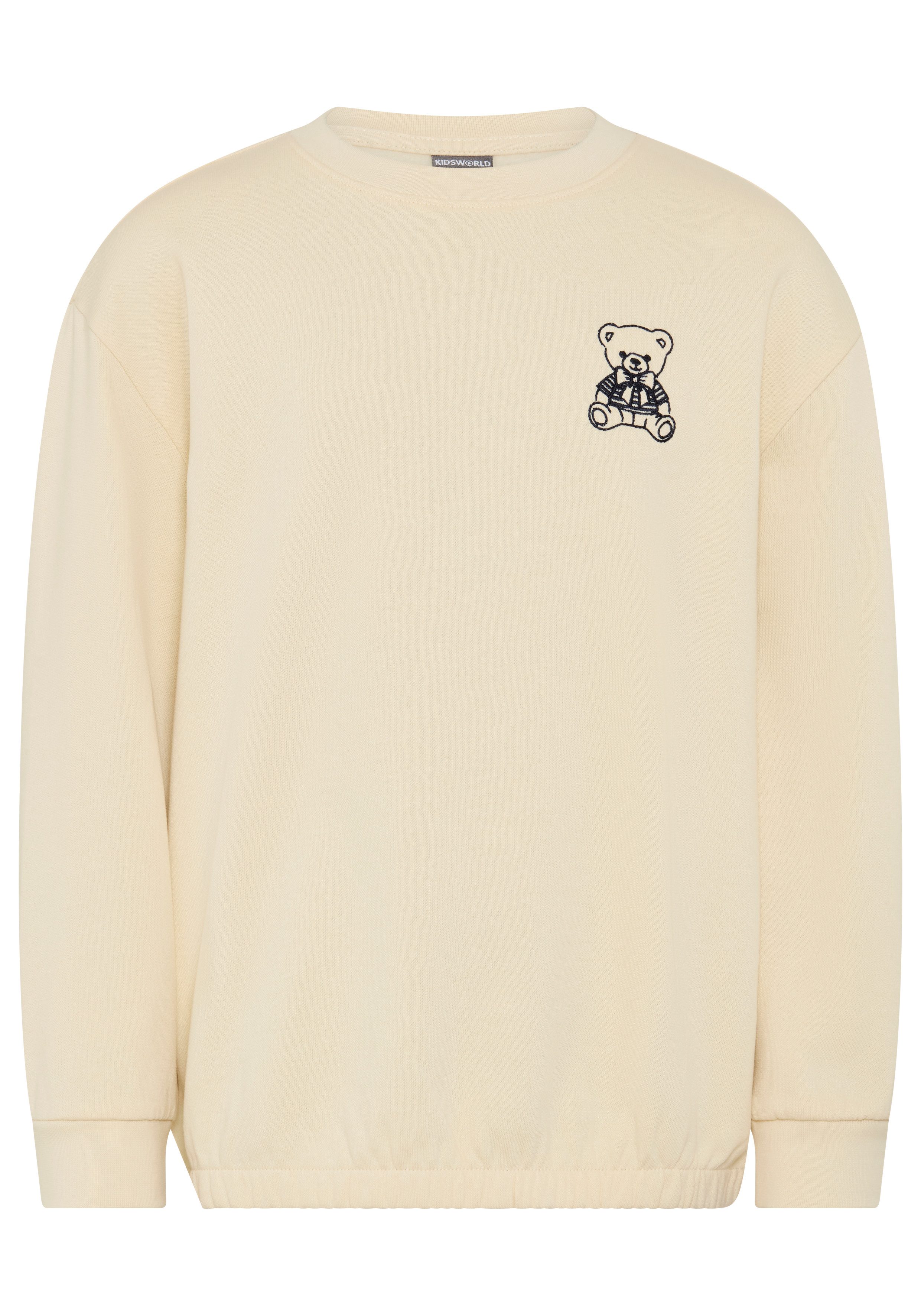 KIDSWORLD Sweatshirt Modisches Sweatshirt mit Bär-Stickerei mit Rippbündchen an Ärmeln und Ausschnitt. € 19,99, (€ 19,99 pro 1 Stk).