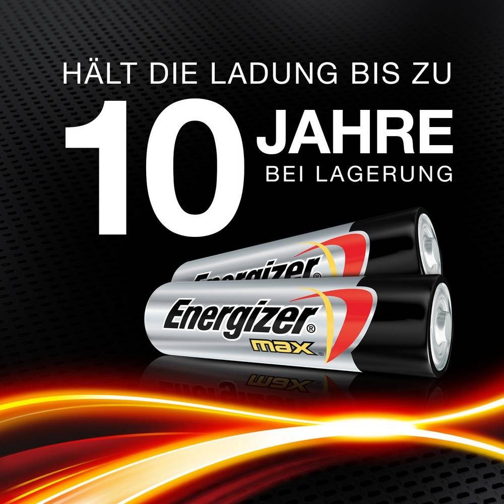 (AA)-Batterie Max Energizer 4er-Set Alkaline Mignon-Batterien, Akku, Mignon
