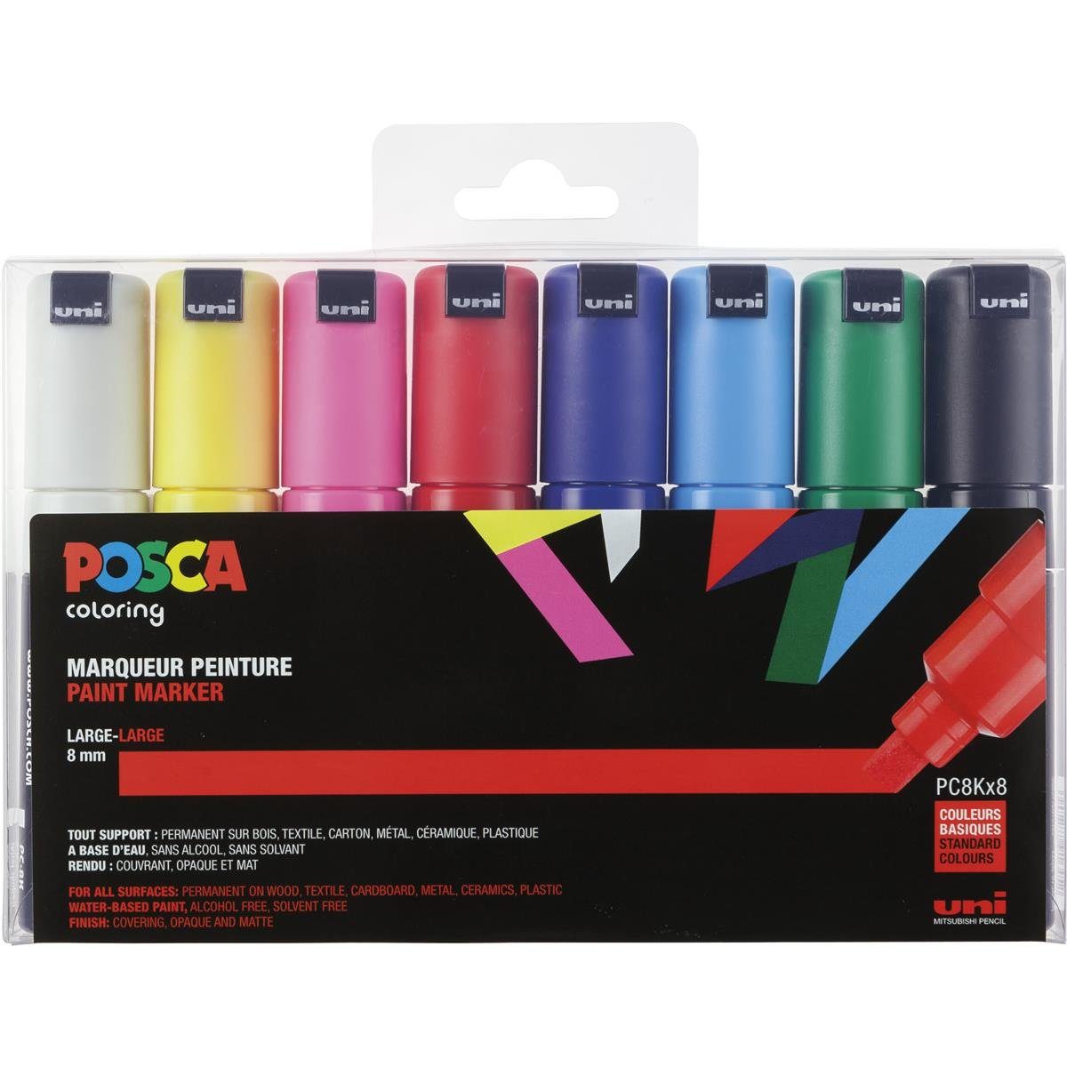 8er Posca Set uni-ball - Marker Lackmarker PC-8K uni-ball