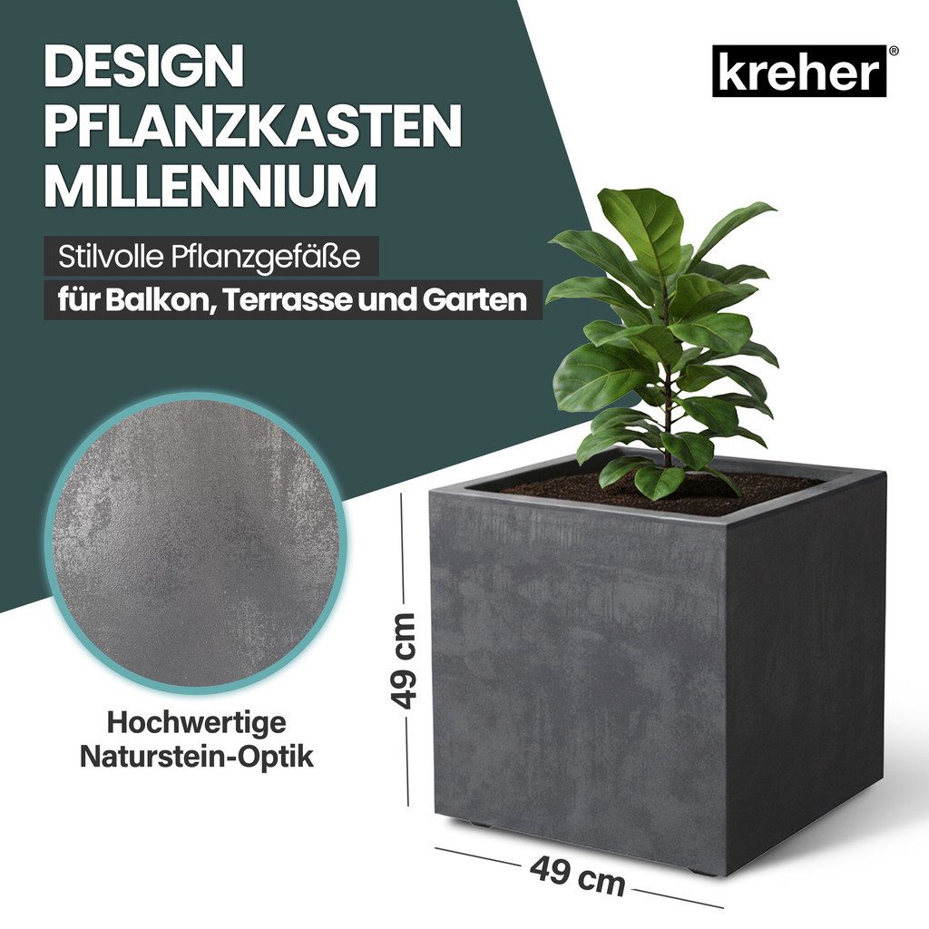 Kreher Blumenkasten Millennium in Naturstein Optik verschiedenen Ausführungen