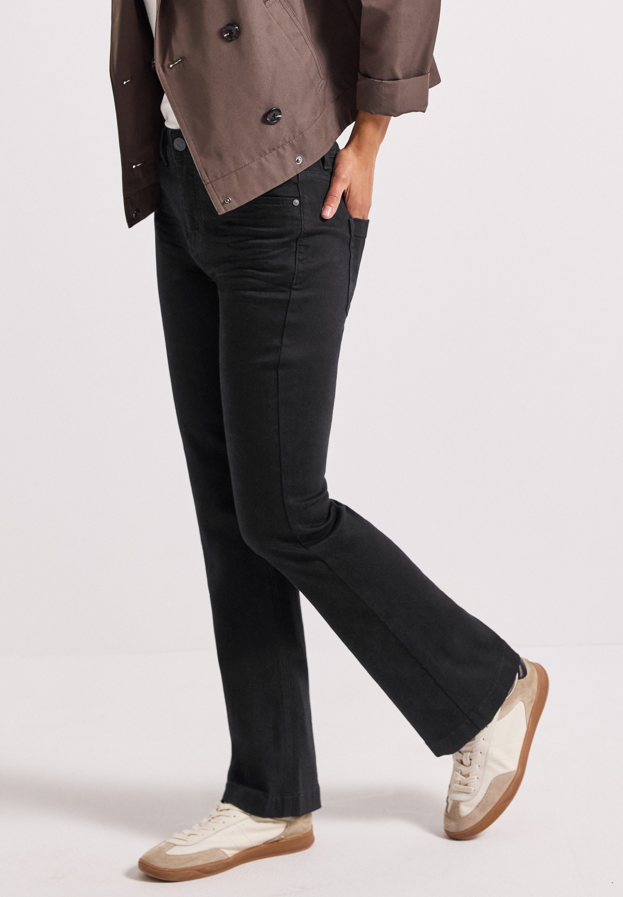 STREET ONE Bootcut-Jeans im Slim Fit, High Waist