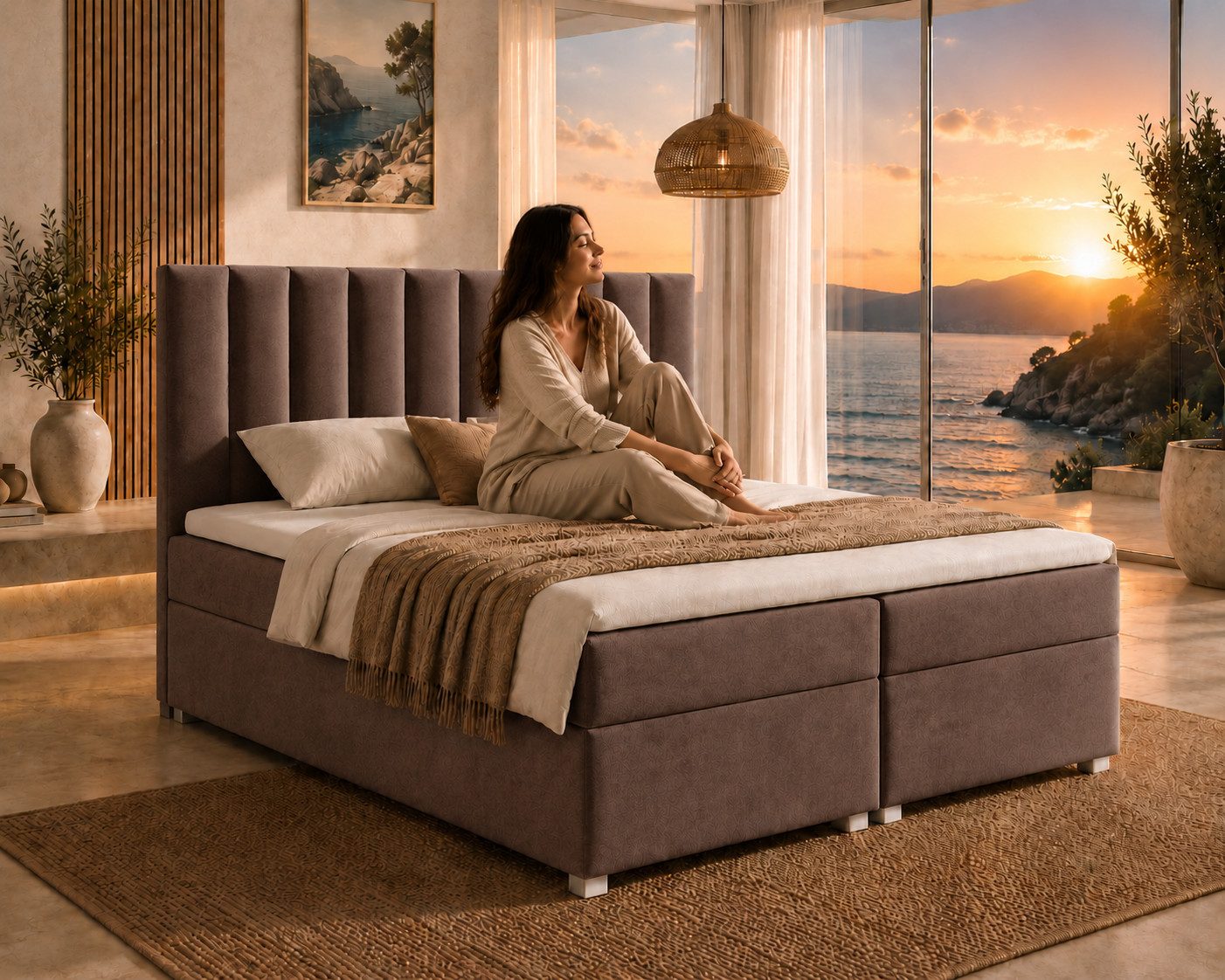 Best for Home Boxspringbett Trinity K-10 mit zwei Bettkasten Premium mit Komfort Topper – modern (Doppelbett mit Stauraum, Federkernmatratze, gepolstertes Kopfteil, Doppelbett versch. Größen, 140x200 160x200 180x200 200x200 cm), Handwerksqualität, TOP Preis-Leistungs-Verhältnis