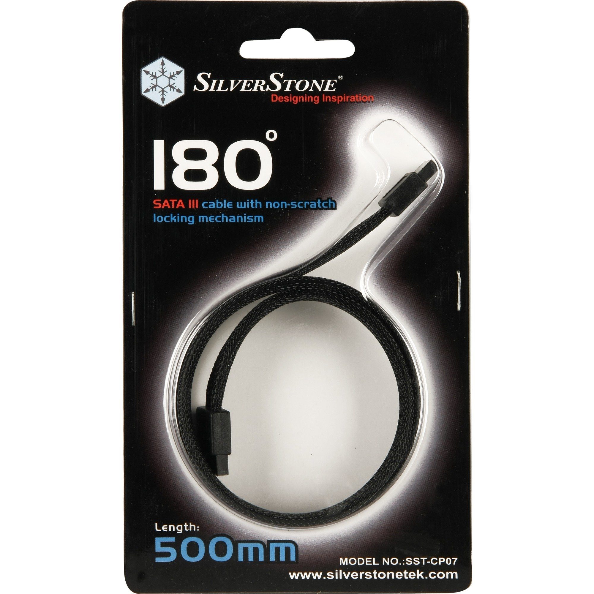 Silverstone SilverStone CP07 180° SATA-III, Kabel, (50cm) Computer-Kabel