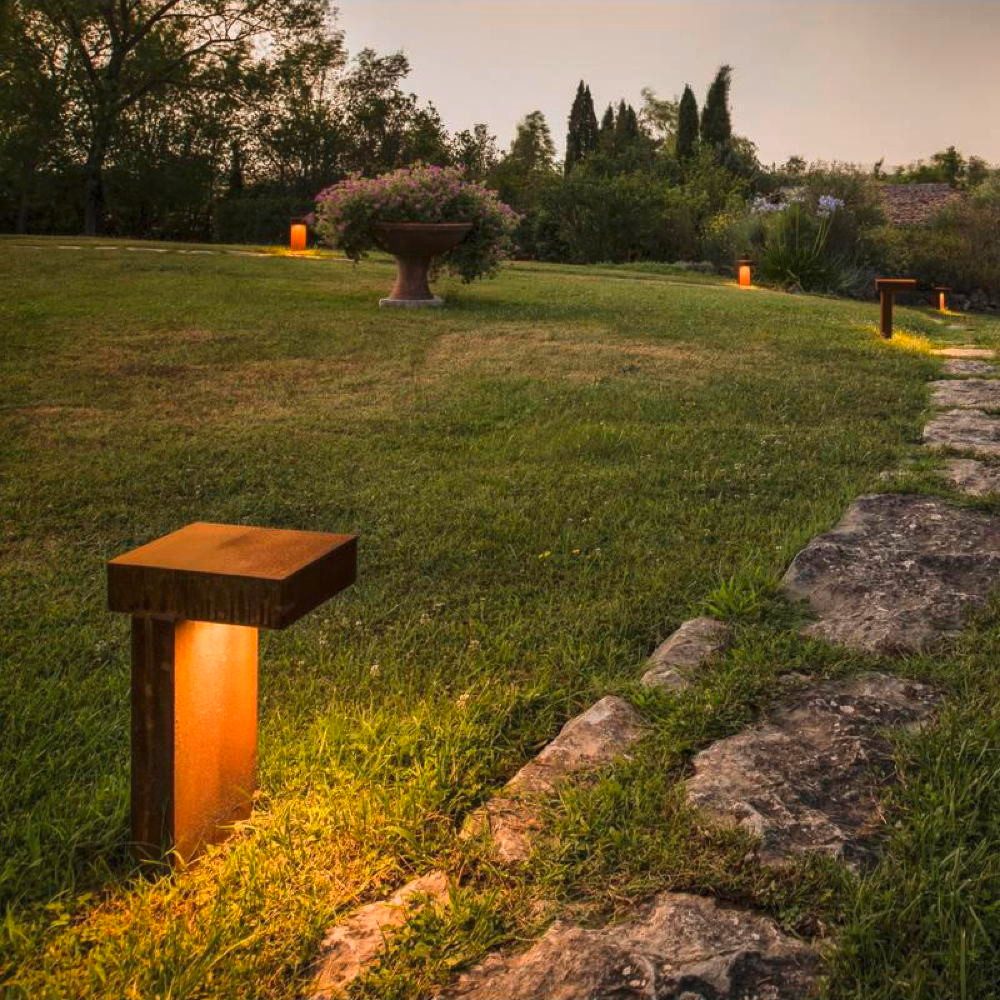 SLV Außen-Stehlampe Sockelleuchte Rusty Pathlight, GX53, IP44