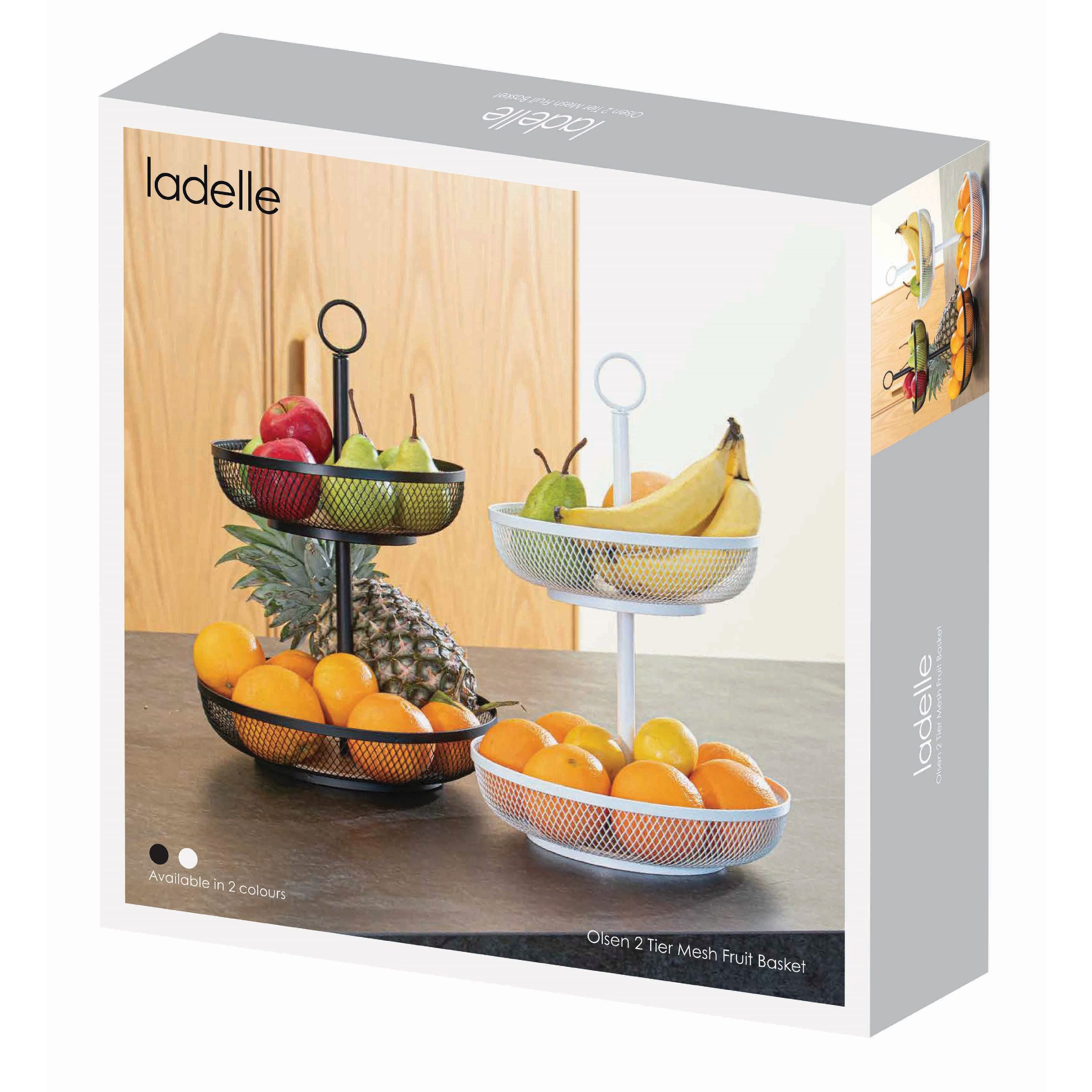 Ladelle Etagere, Eisen/Kiefer, 2 Etagen, Modern, Robust, aus Eisen und Kiefer, 31,5x31,5x45cm